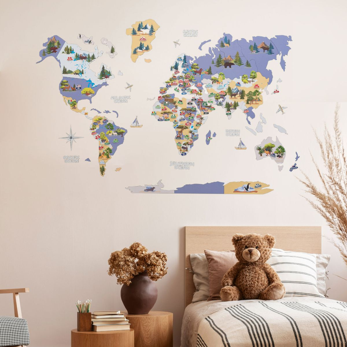 Kinder-Weltkarte Indigo