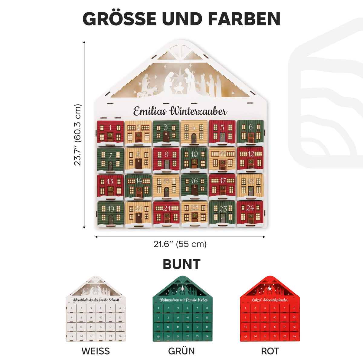 Adventskalender zum Befüllen - Bunt