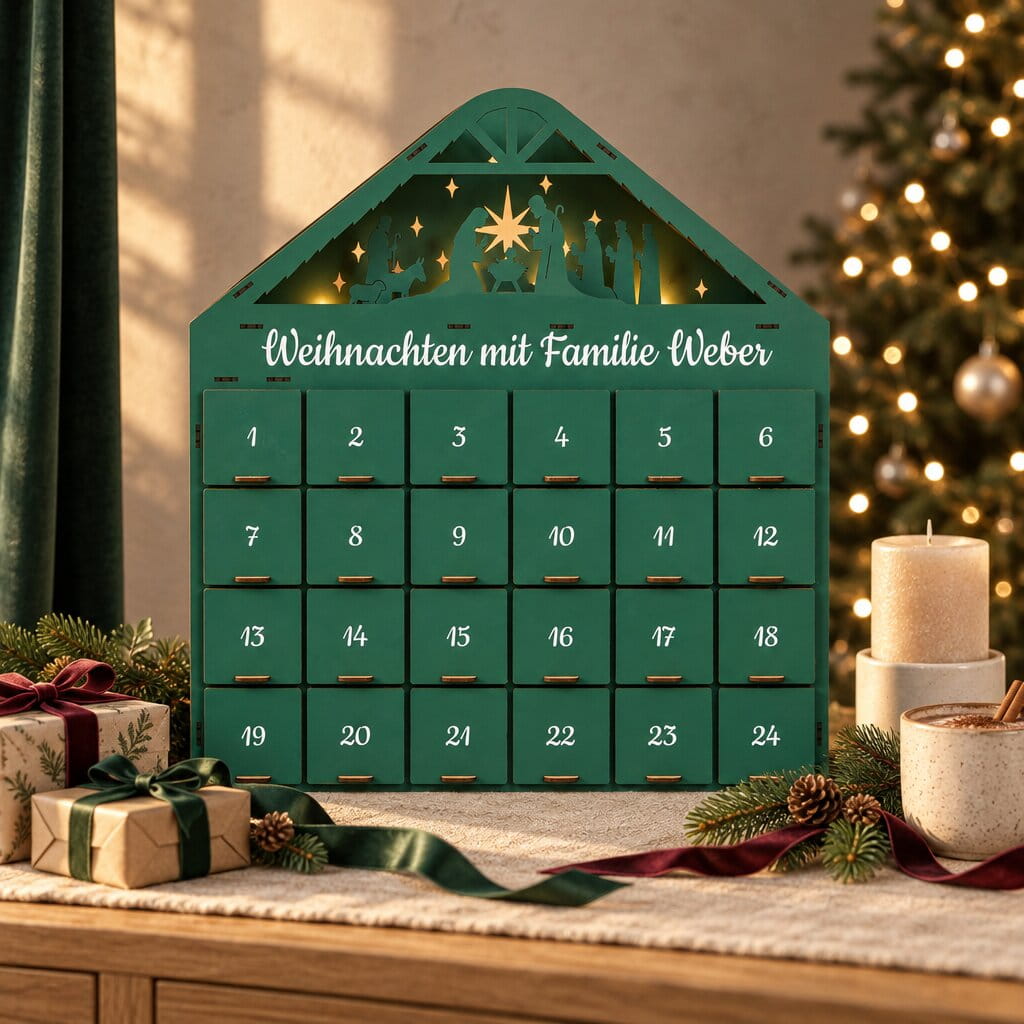 Adventskalender zum Befüllen - Grün