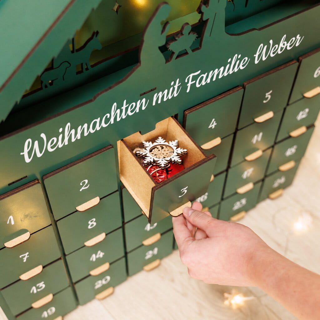 Adventskalender zum Befüllen - Grün