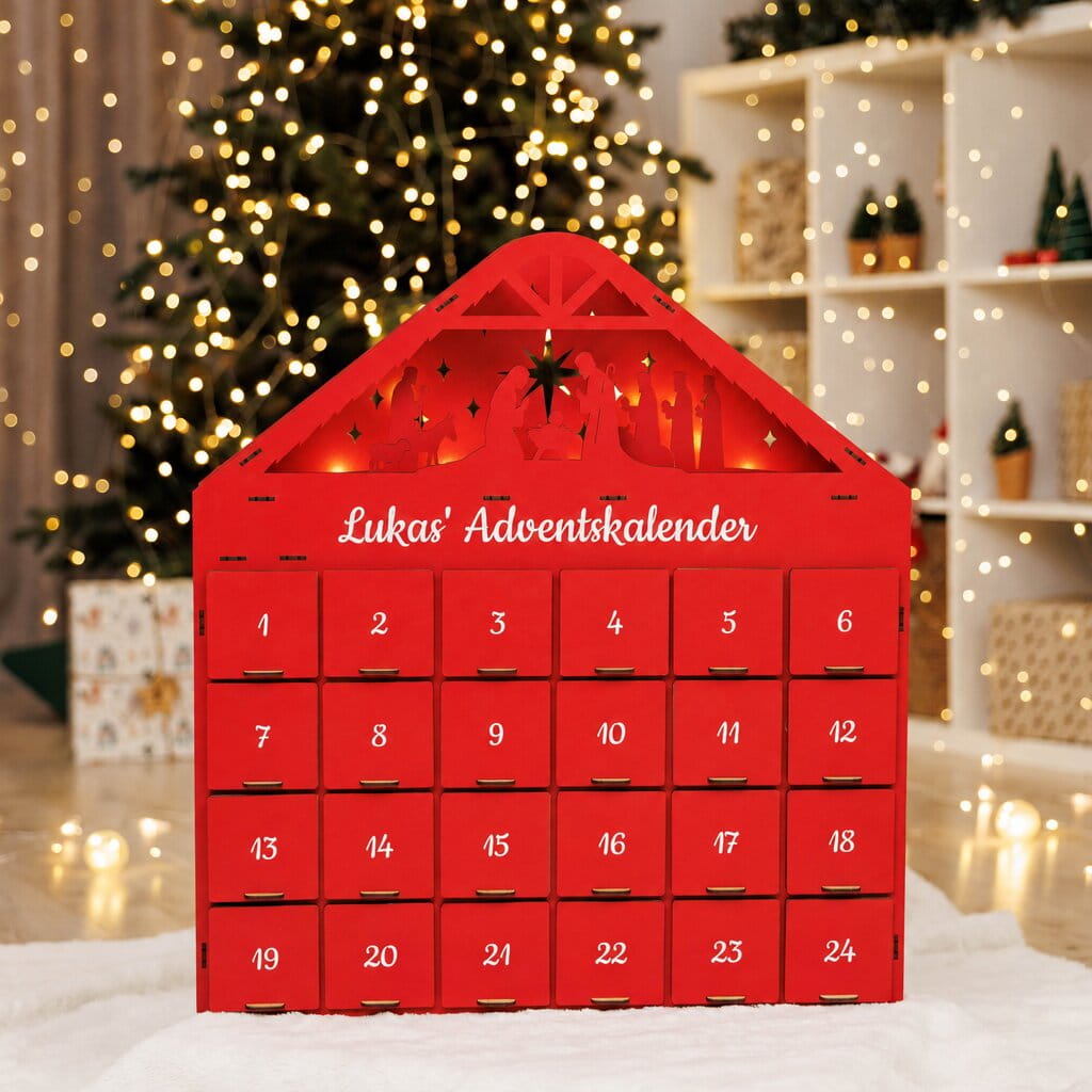Adventskalender zum Befüllen - Rot