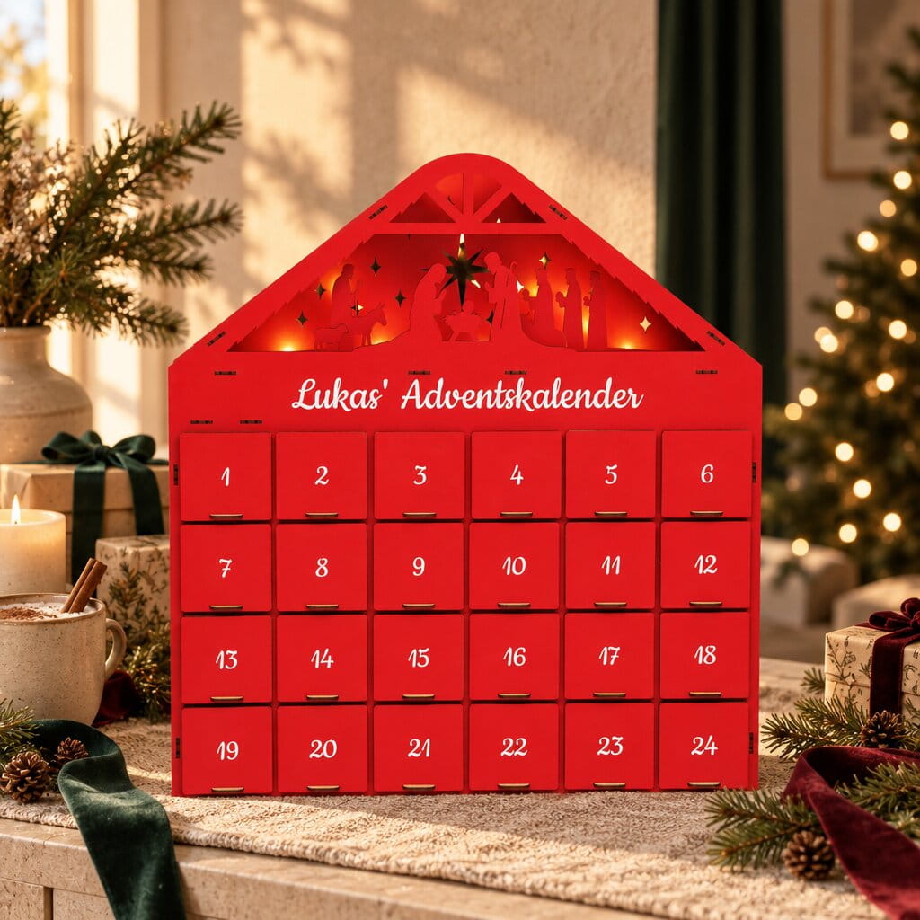 Adventskalender zum Befüllen - Rot