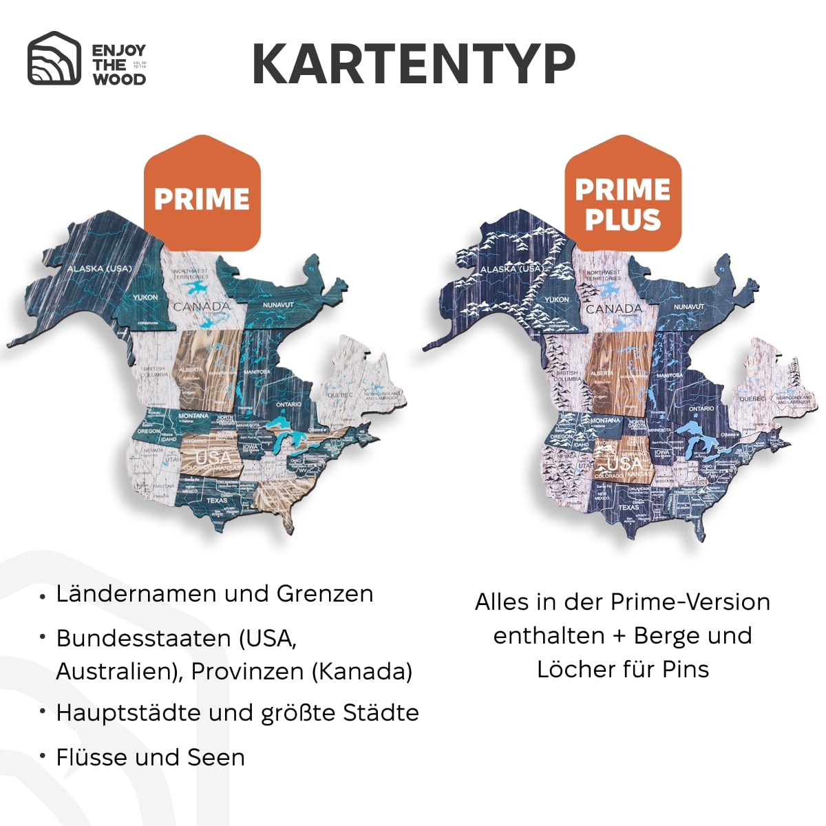 3D LED-Holzweltkarte 2.0 Mystery