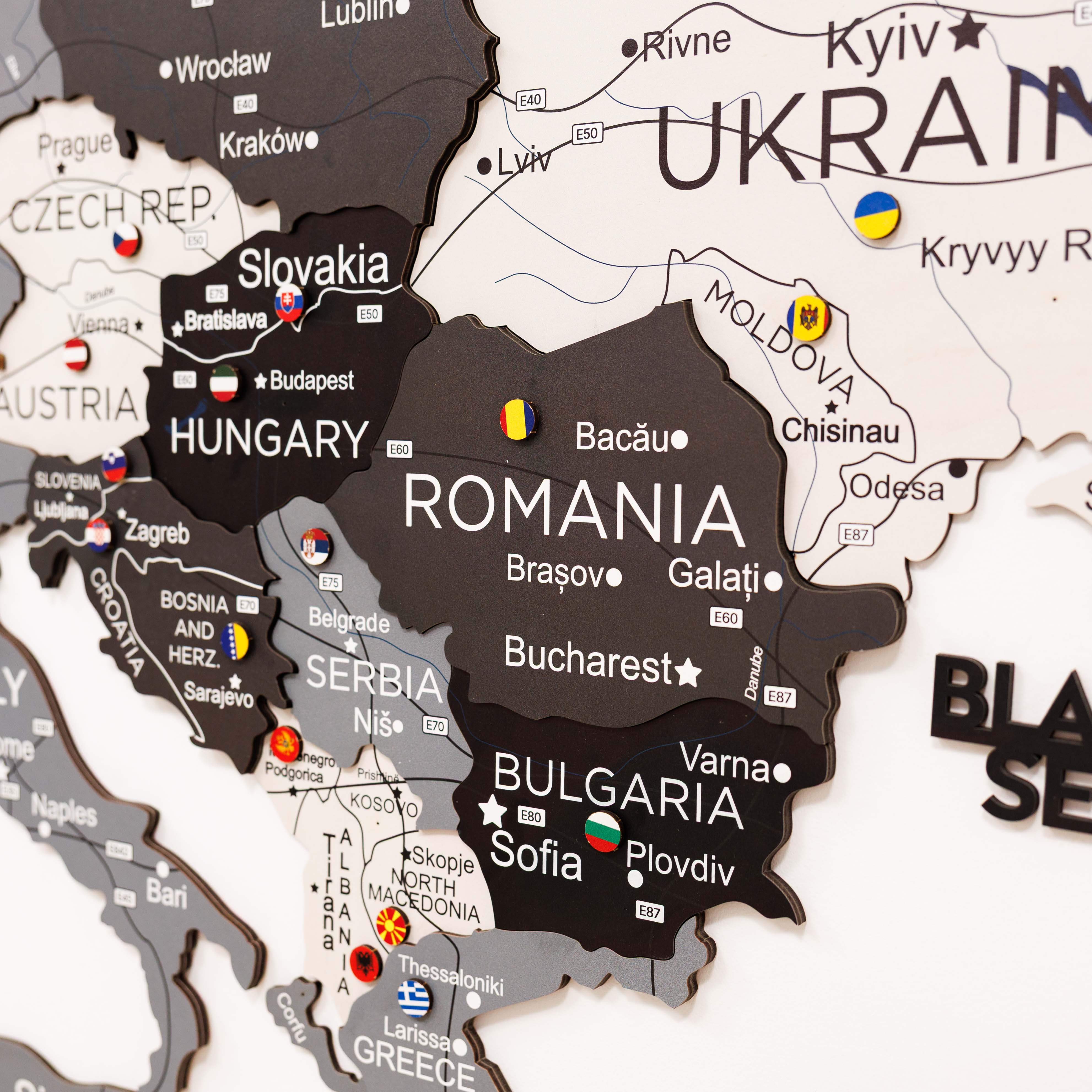 Europa Holzkarte Nordik