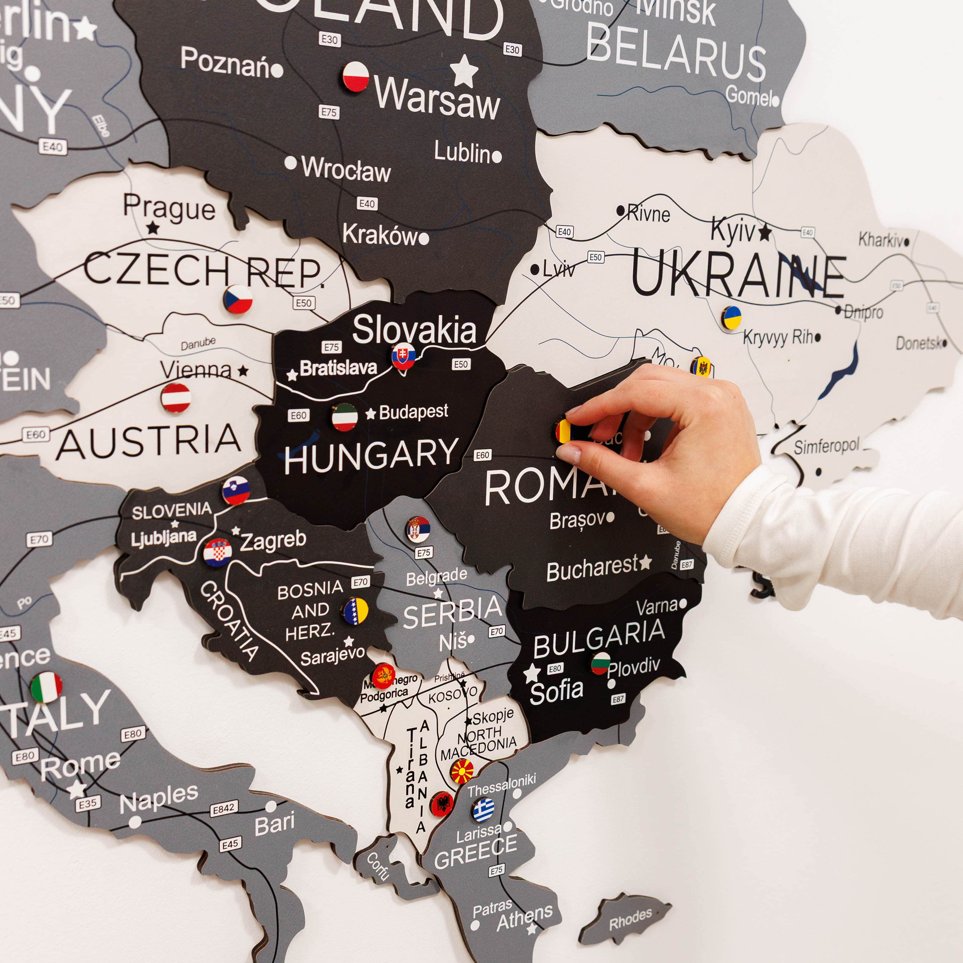 Europa Holzkarte Nordik