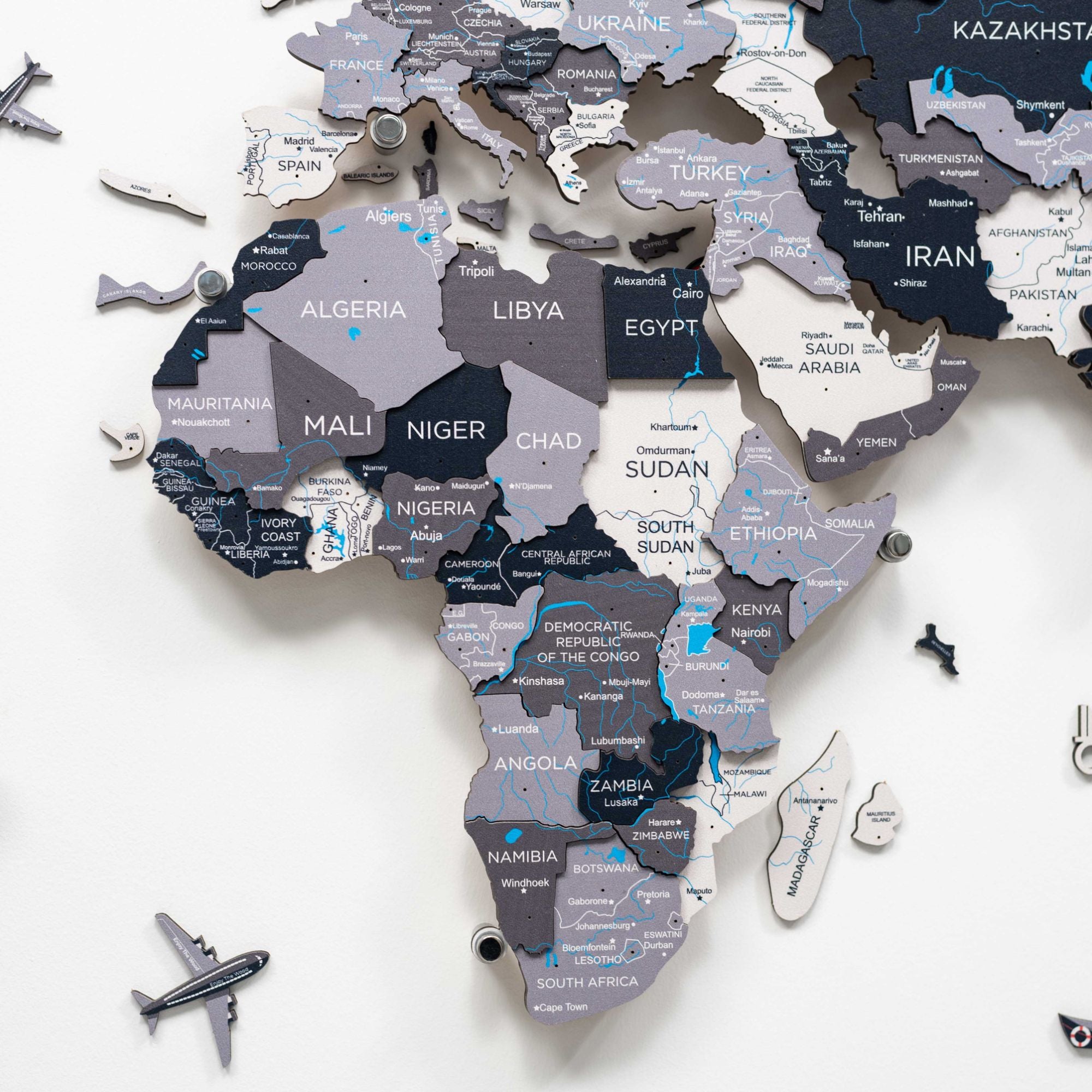 LED Holz Weltkarte Nordik