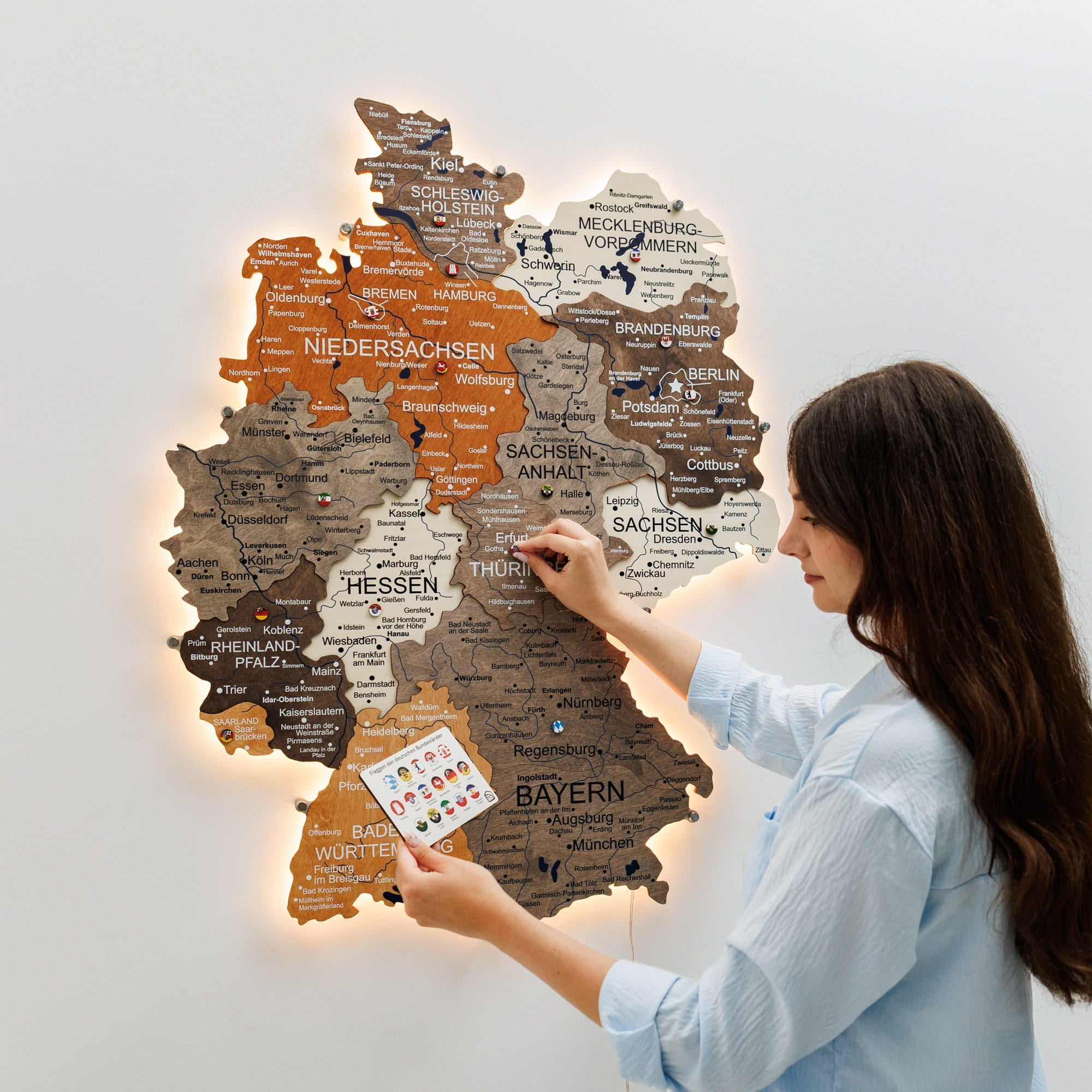karte mit led