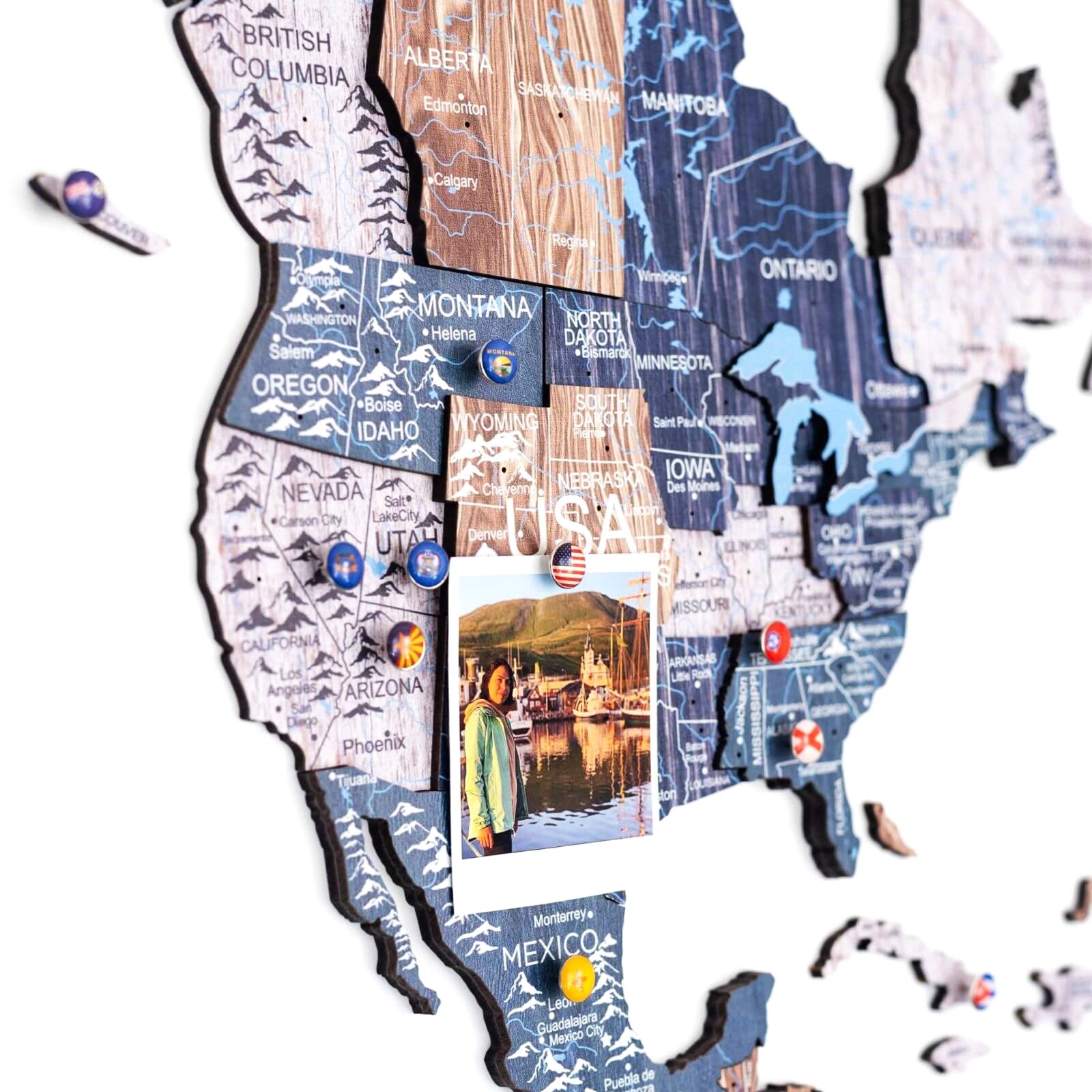 Weltkarte aus Holz Mystery