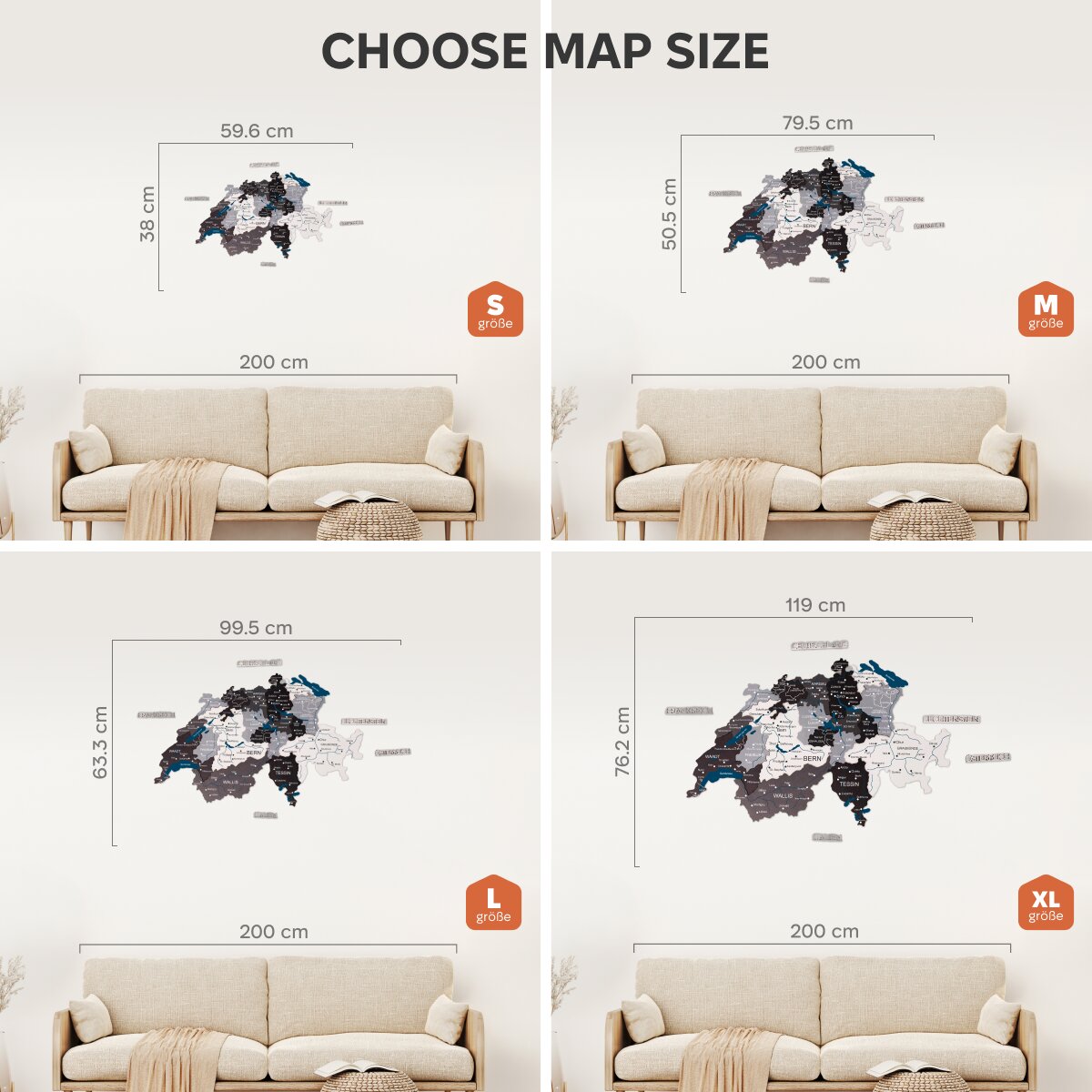 3D Schweizkarte aus Holz – Nordik