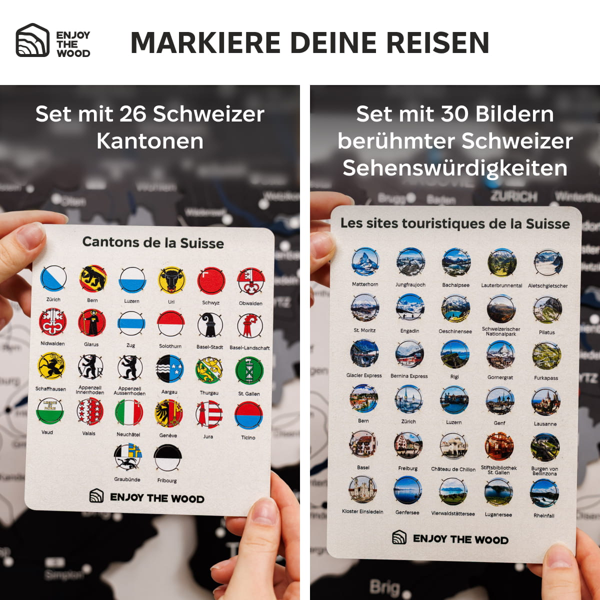 3D Schweizkarte aus Holz – Nordik