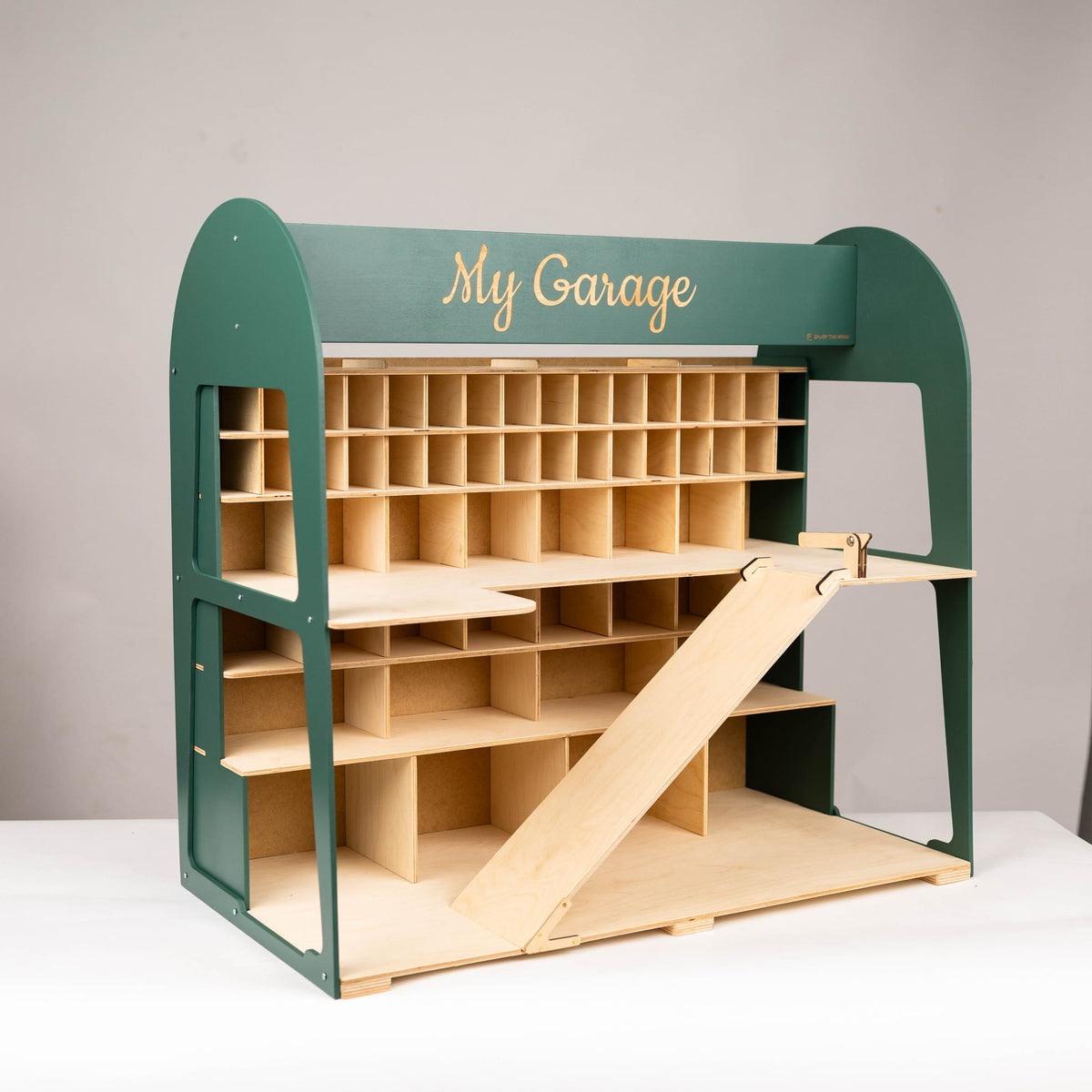 Holz-Parkgarage für Kinder - Grün