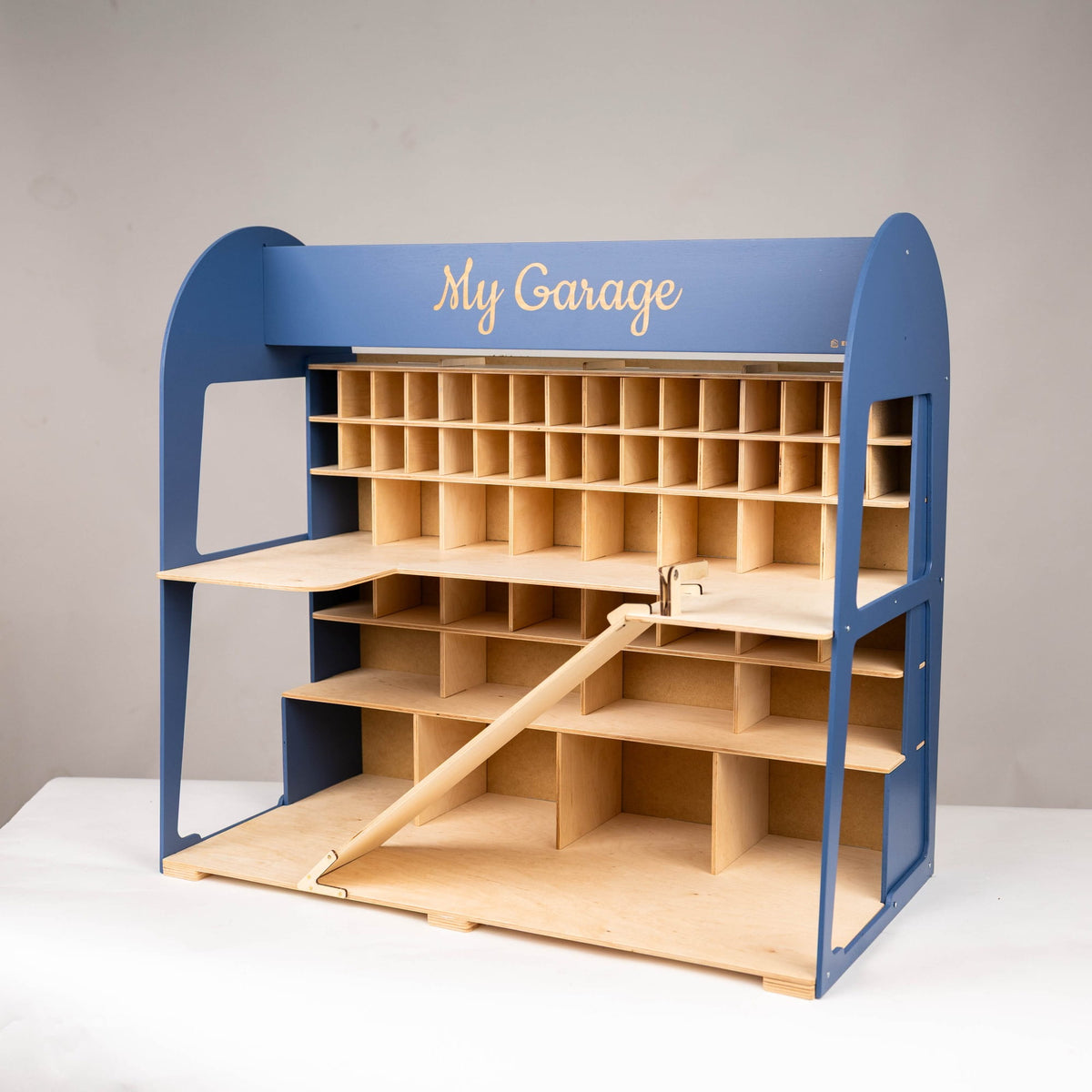 Holz-Parkgarage für Kinder - Navyblau