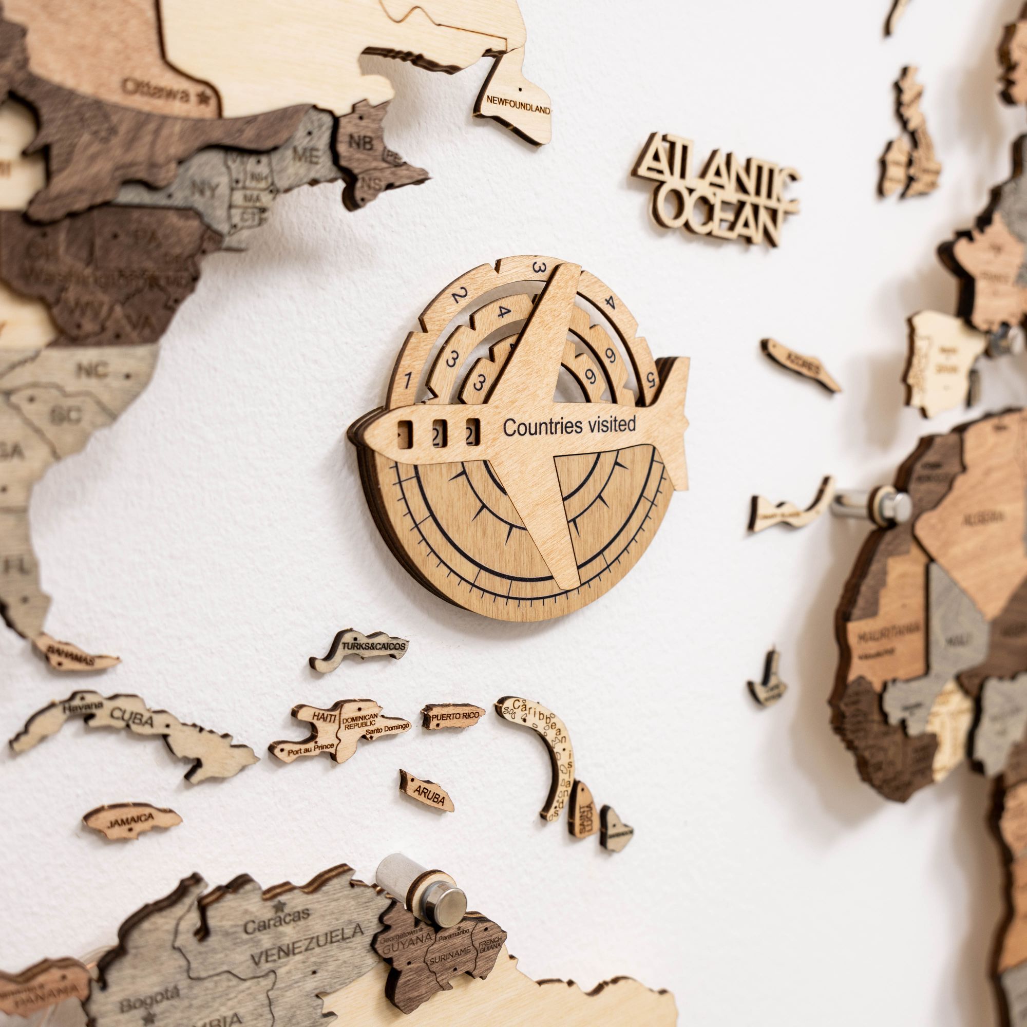 gold finish world map