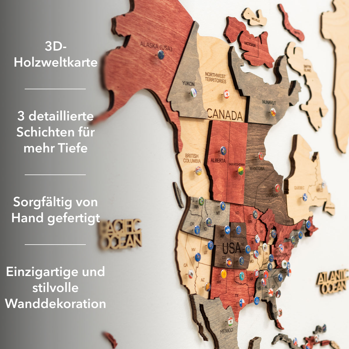3d weltkarte aus holz fusion