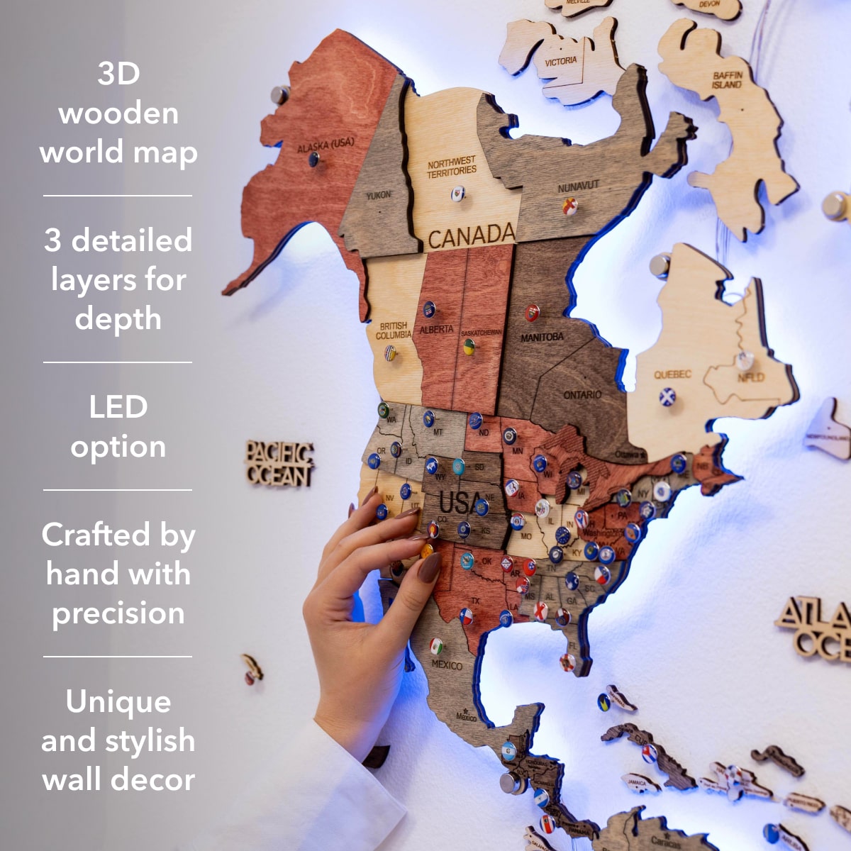 LED map home decor