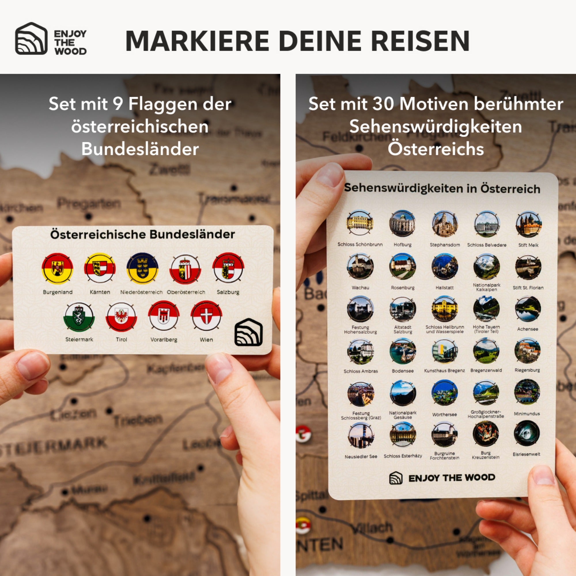 3D Austria Wood Map Terra
