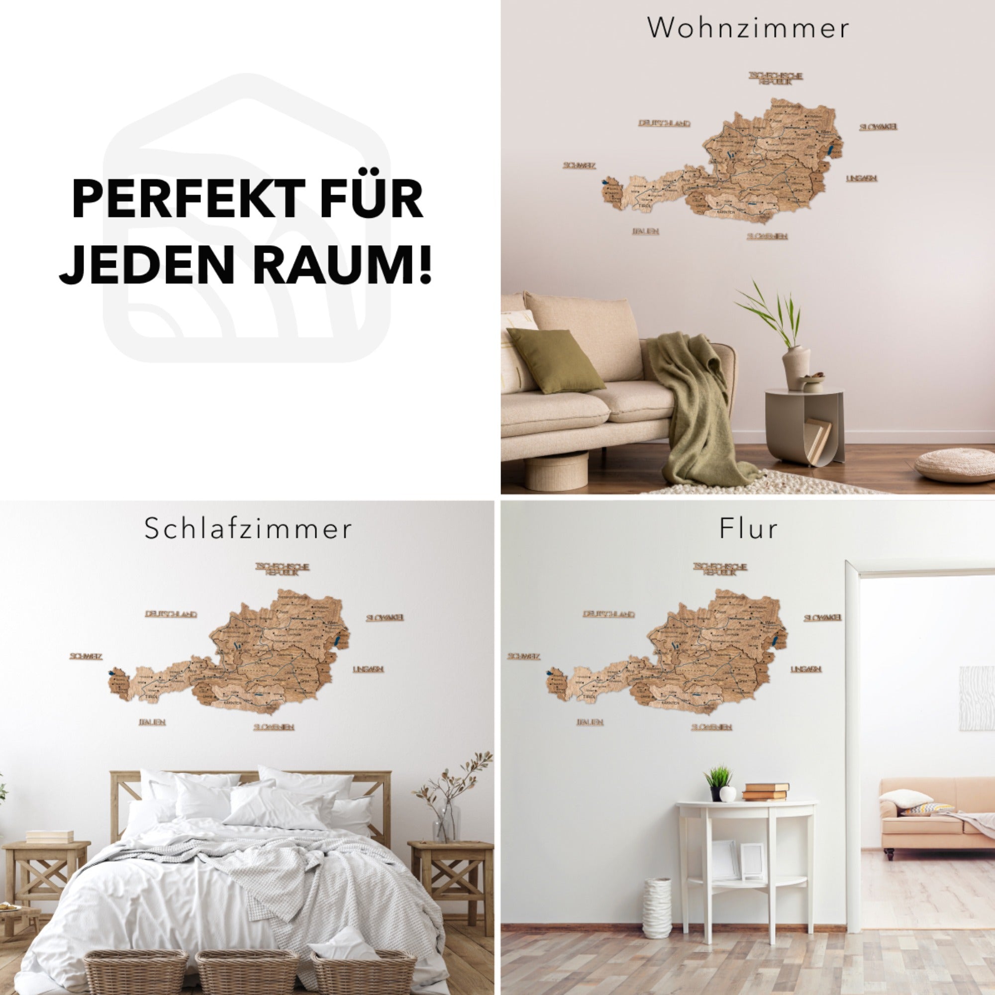 3D Austria Wood Map Terra