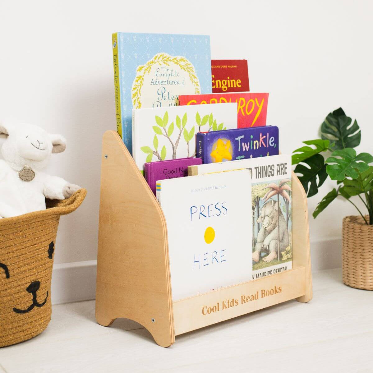 wooden bookshelf for toddlers