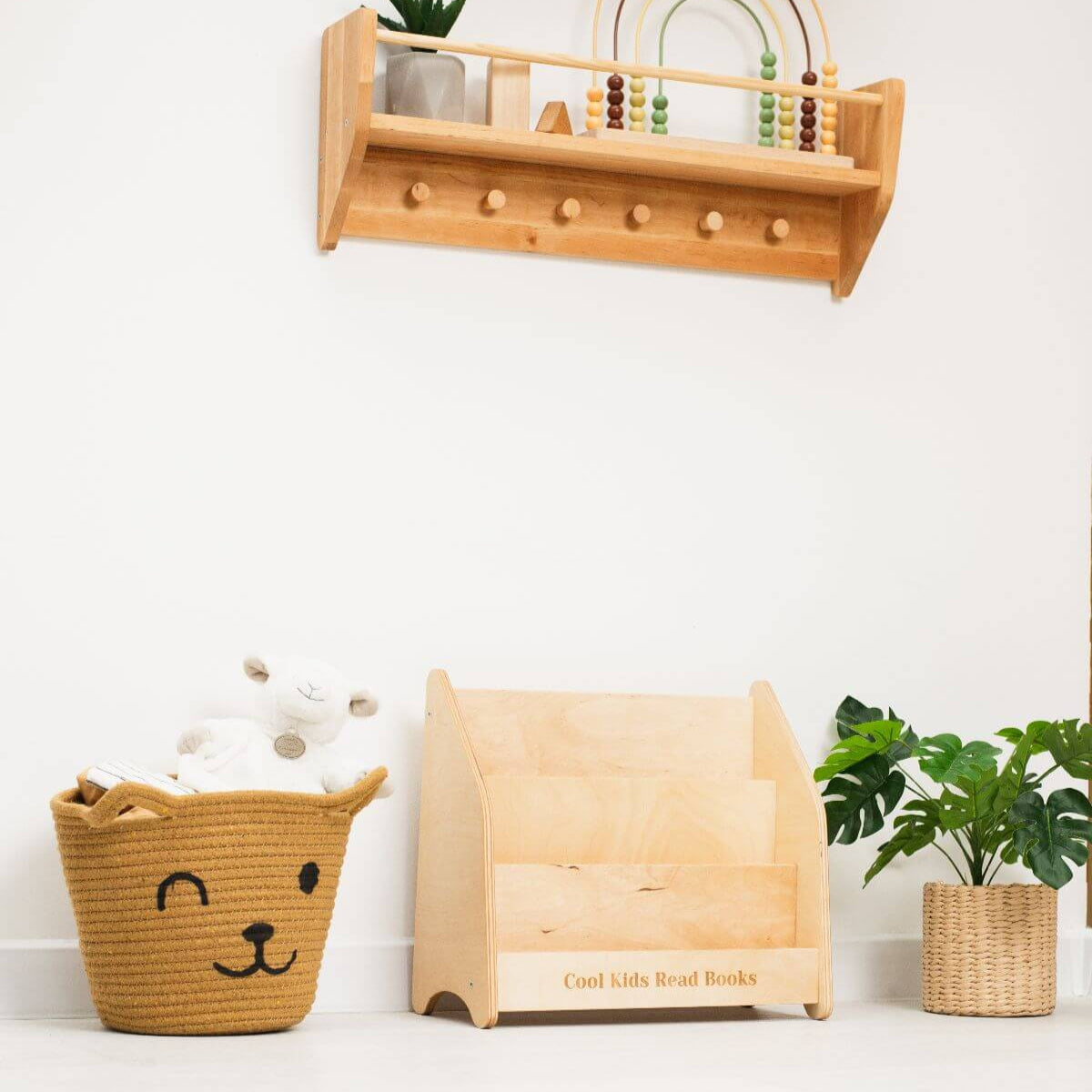 wooden shelf for toddlers