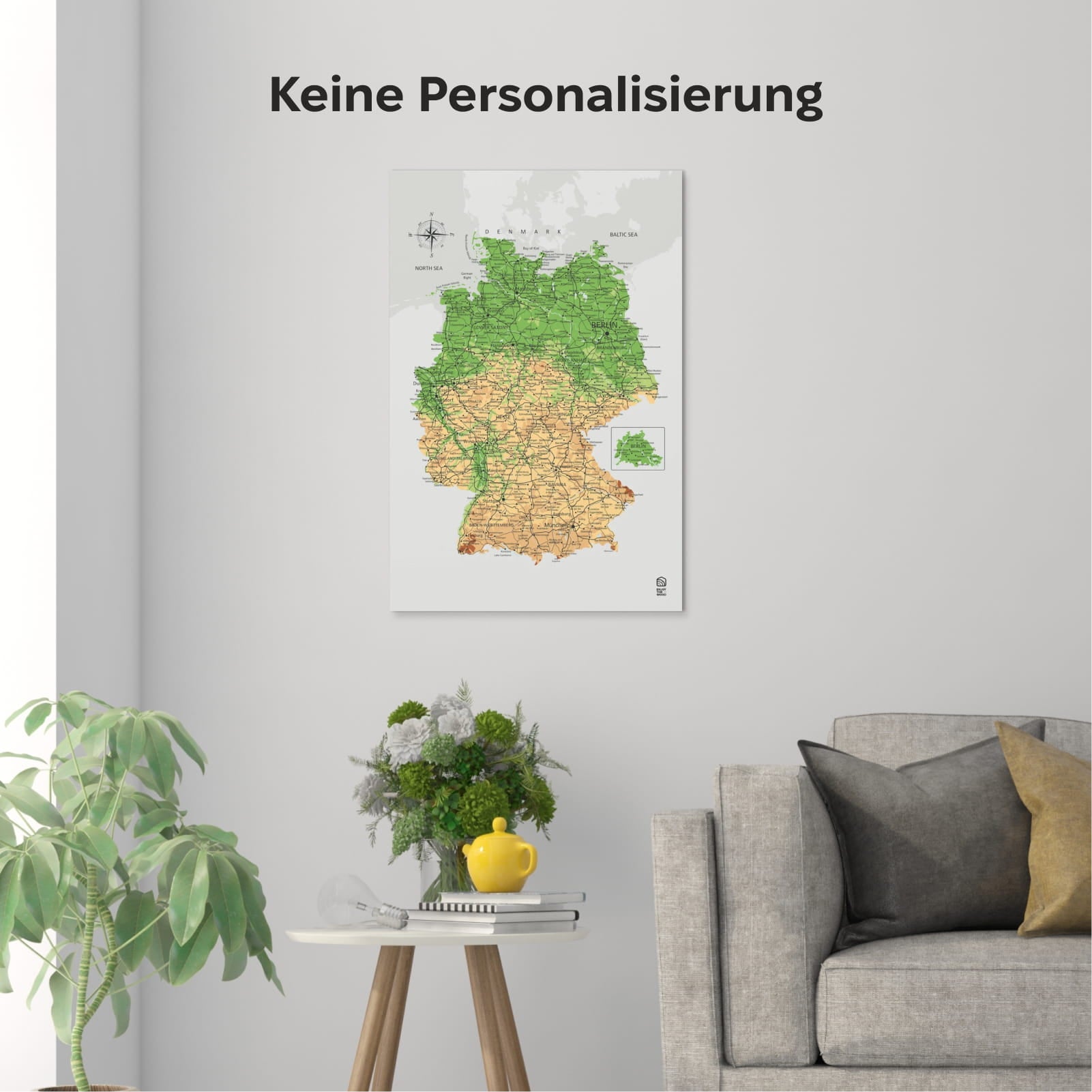 Wooden map of Germany on canvas - Physical