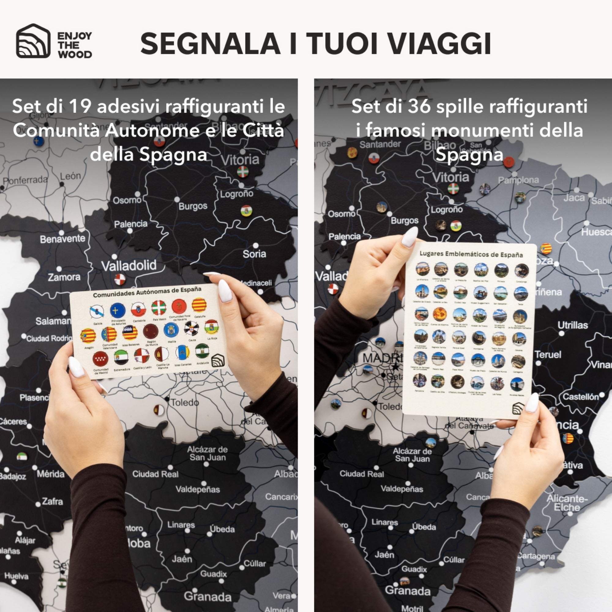 3D Spanienkarte aus Holz – Nordik