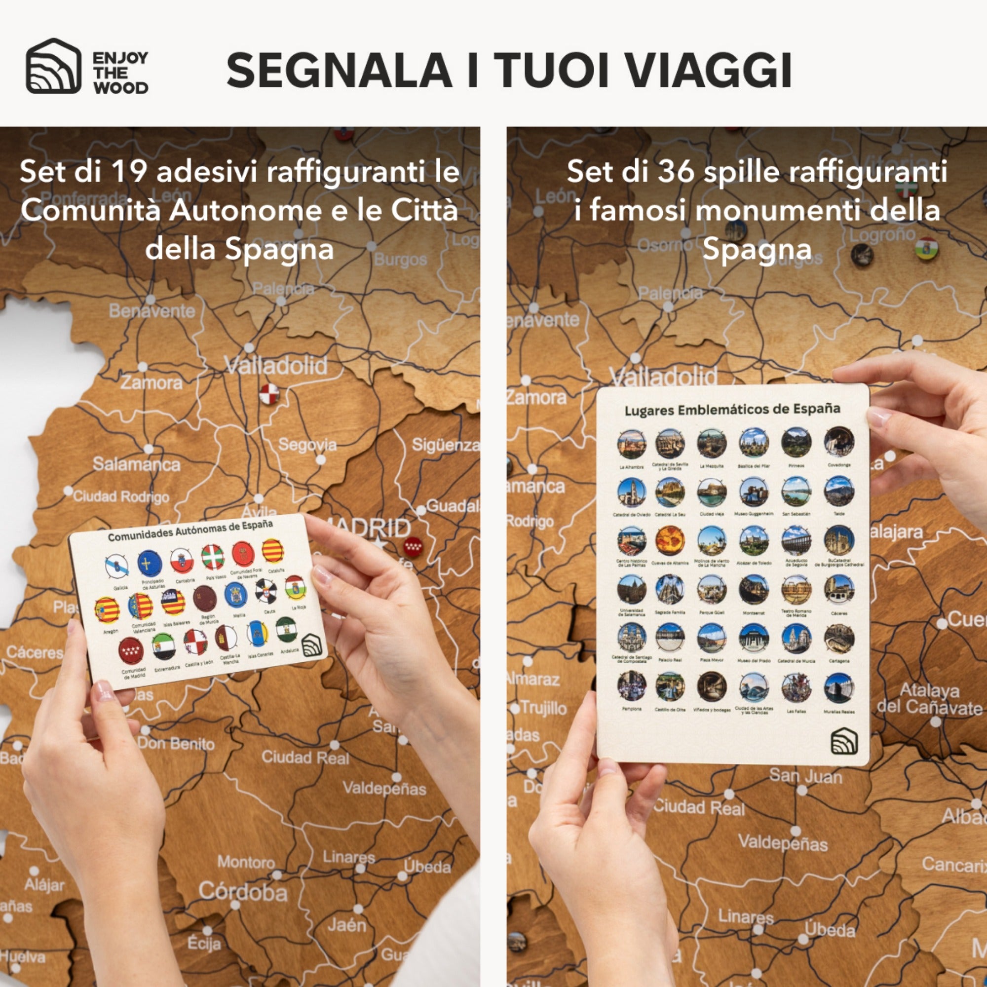 3D Spanienkarte aus Holz – Oak