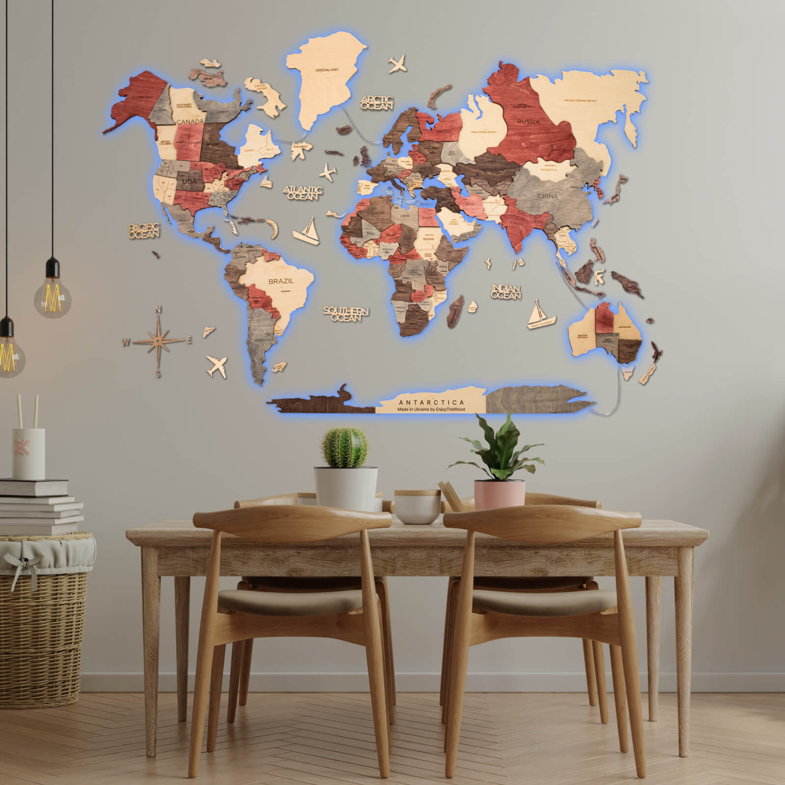 LED map home decor