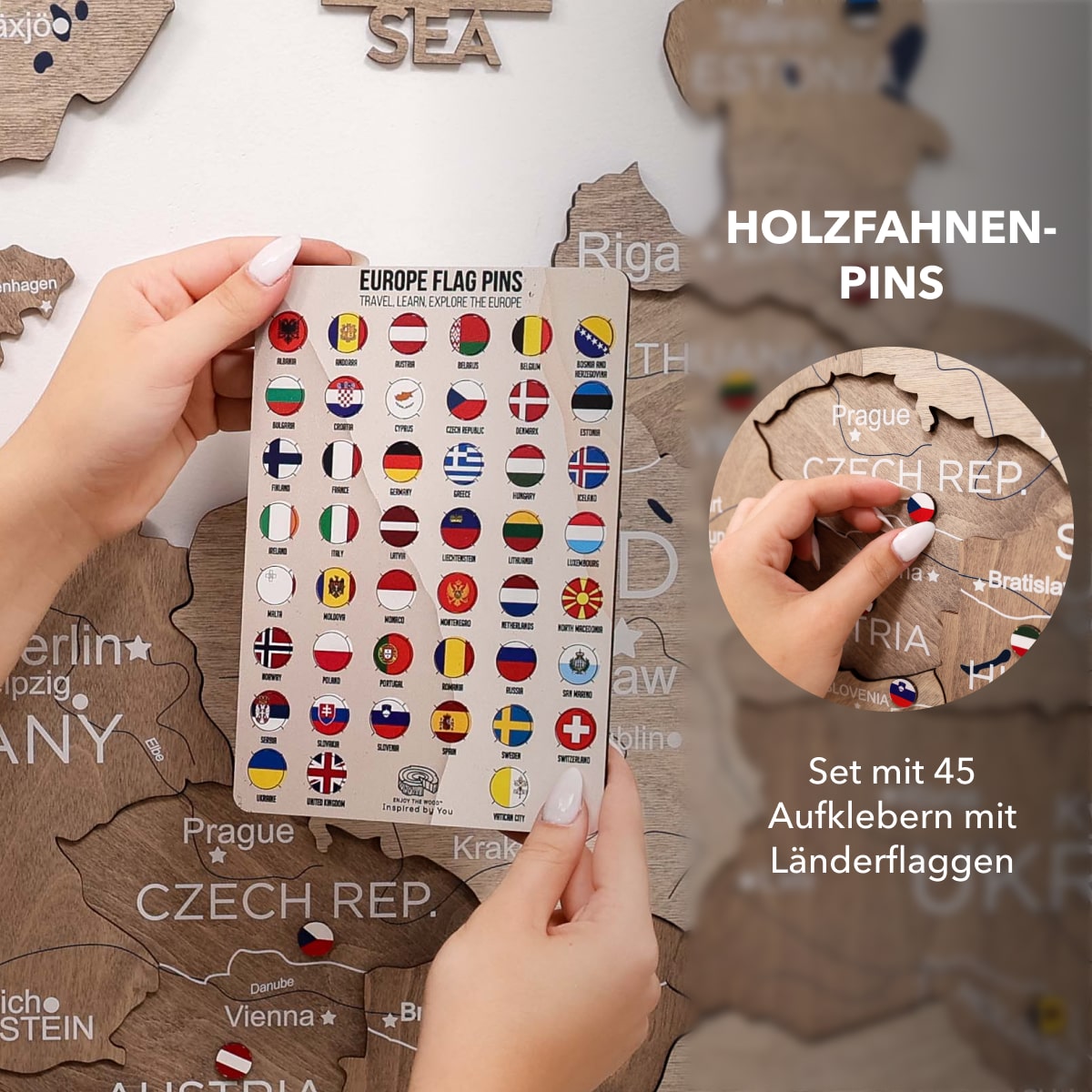 Europa Holzkarte Terra