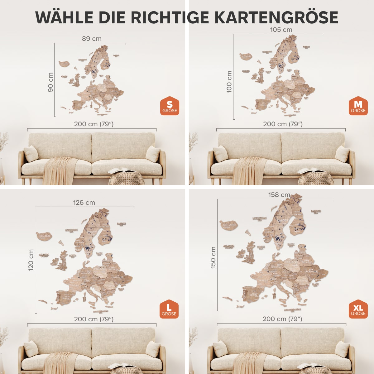 Europa Holzkarte Terra