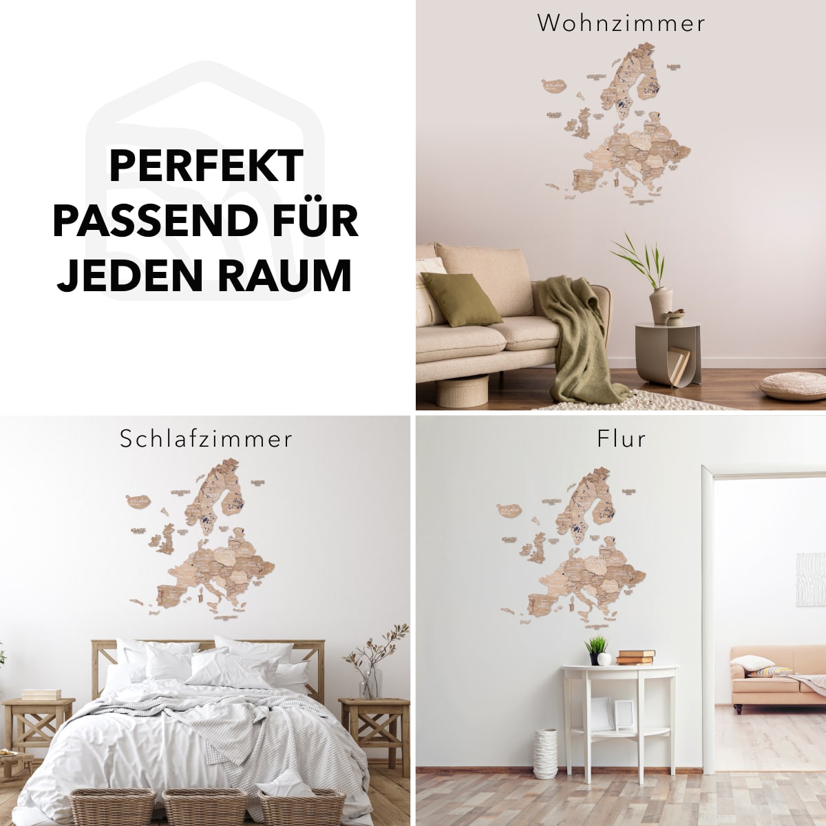 Europa Holzkarte Terra