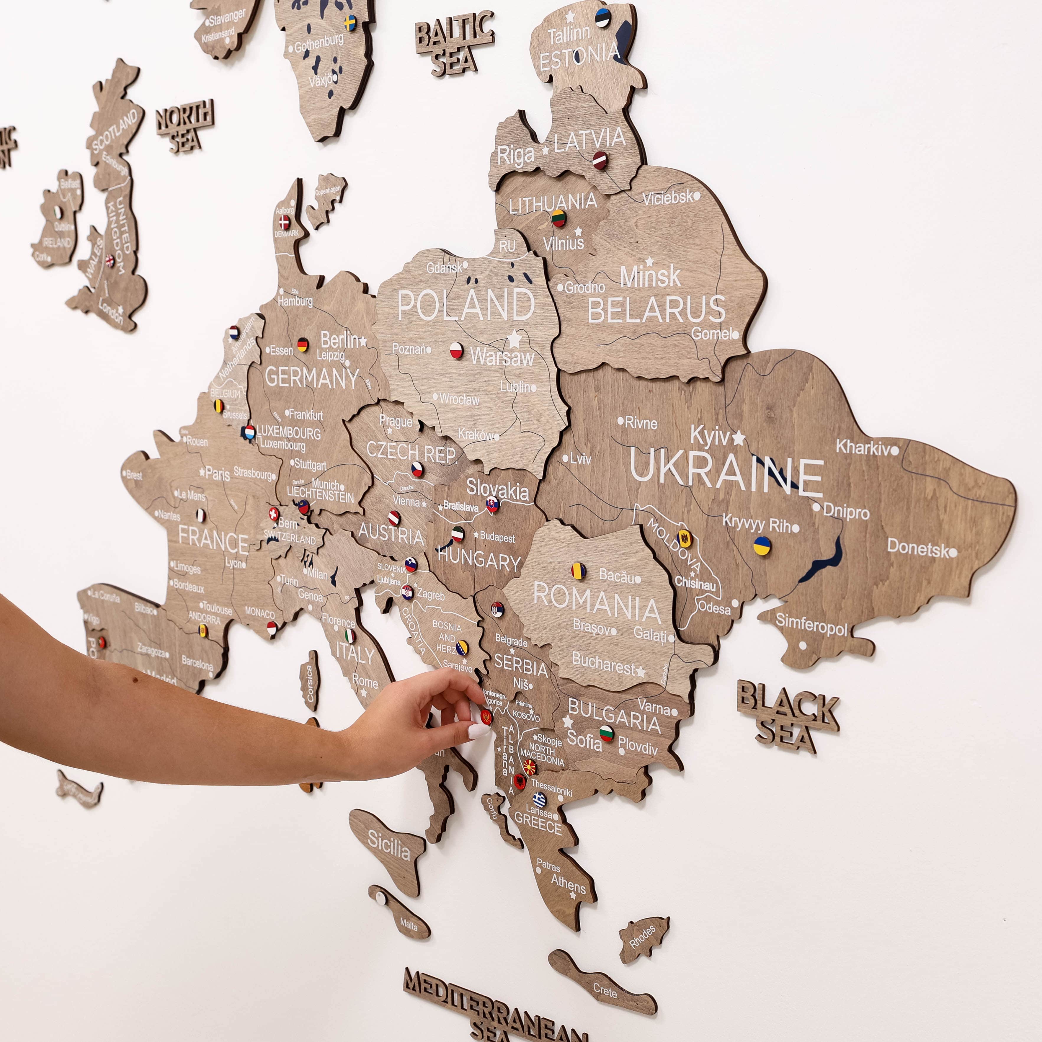 Europa Holzkarte Terra