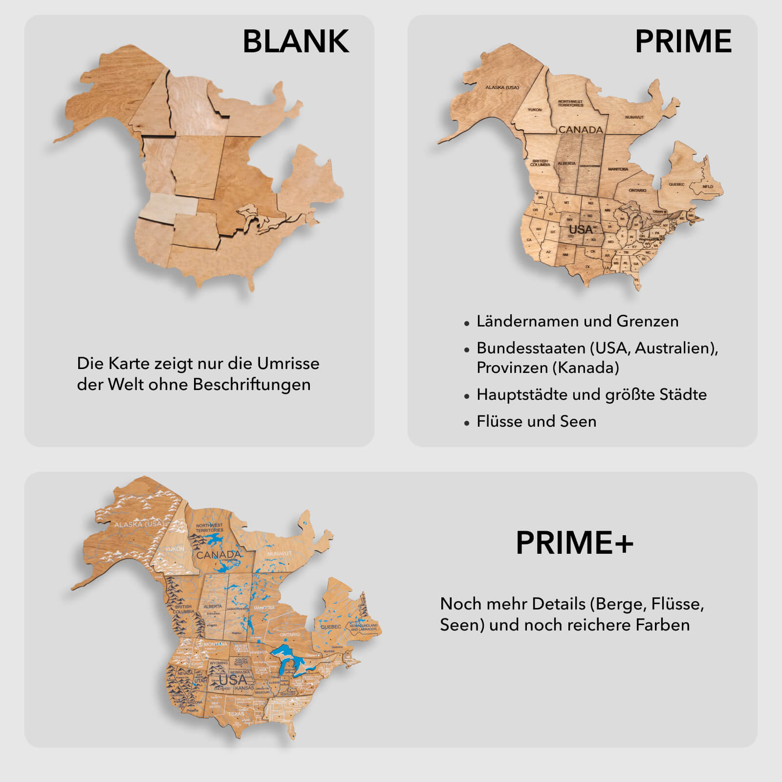 Mapa mundi de madera clara
