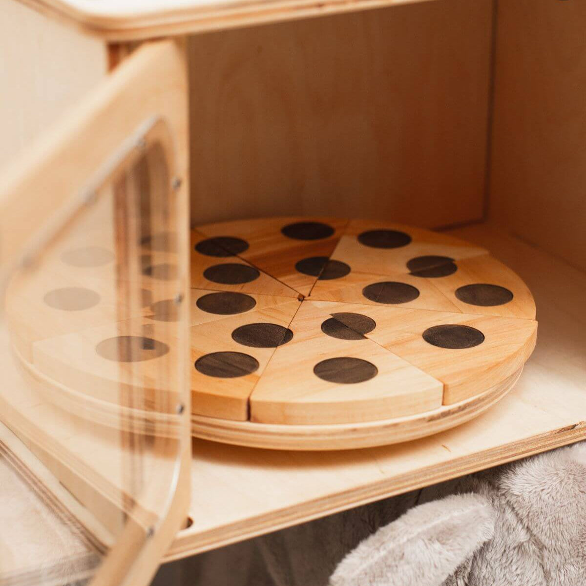 wooden play food set