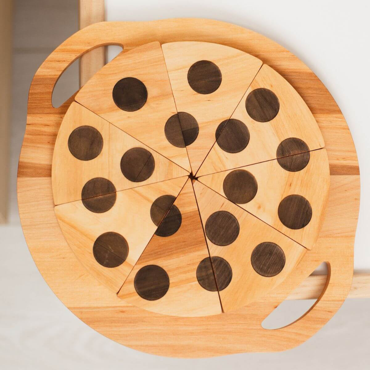 wooden toy pizza set