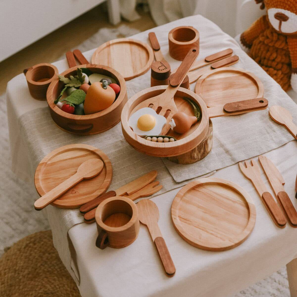 wooden dishes for kitchen