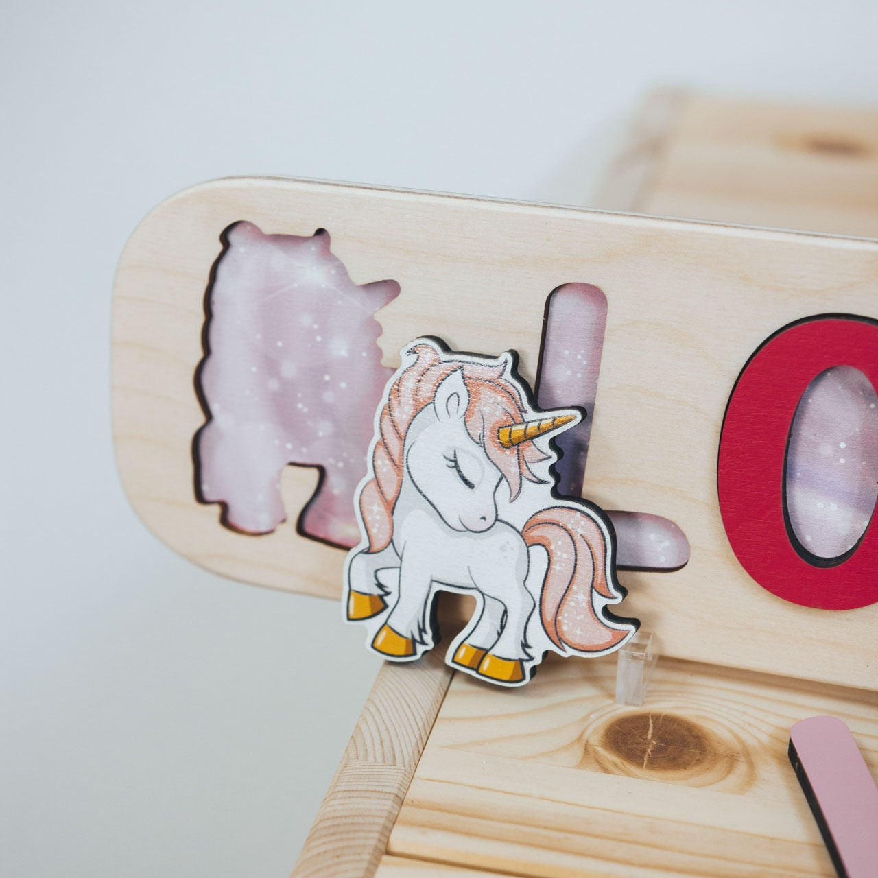 wooden unicorn puzzle