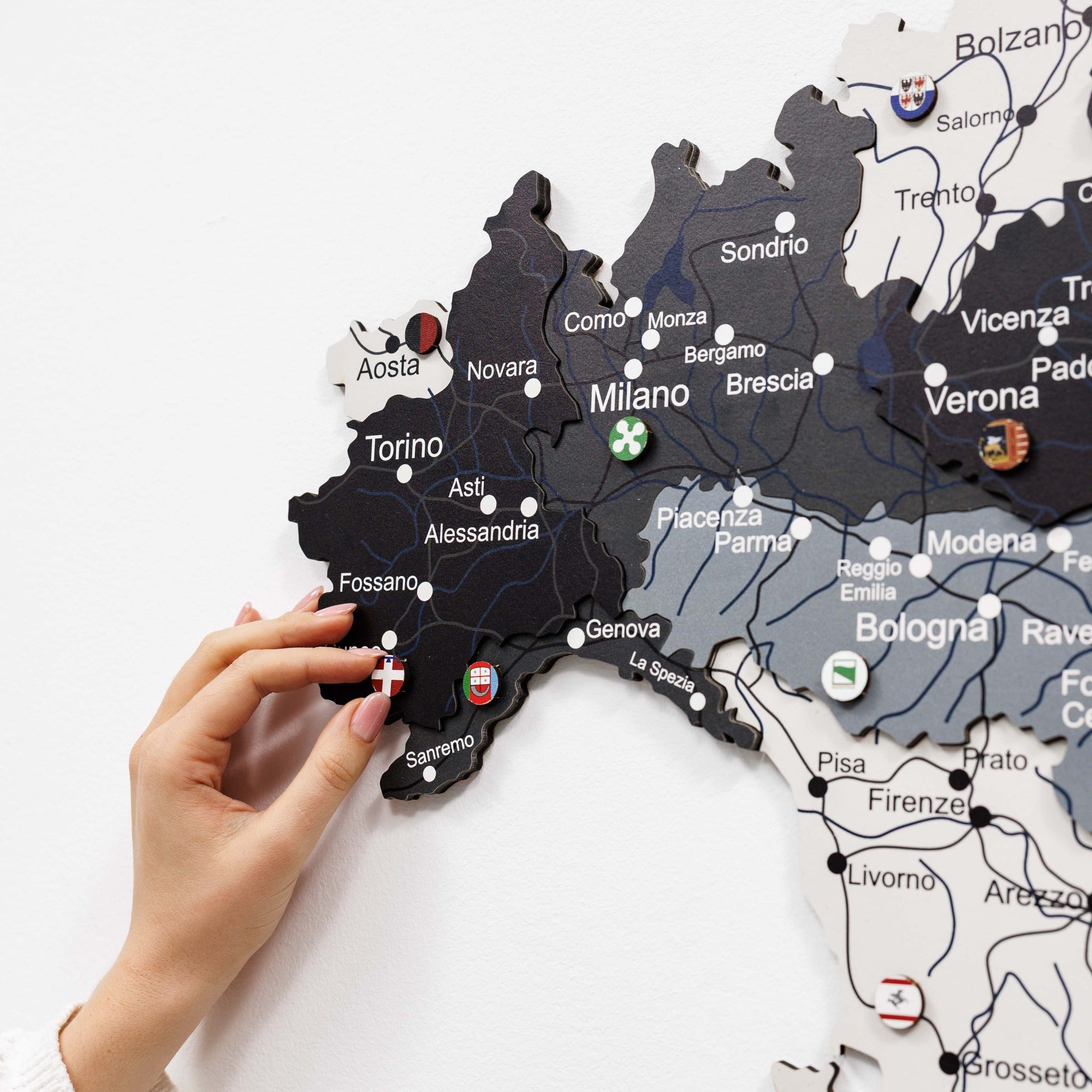 3D Italienkarte aus Holz – Nordik