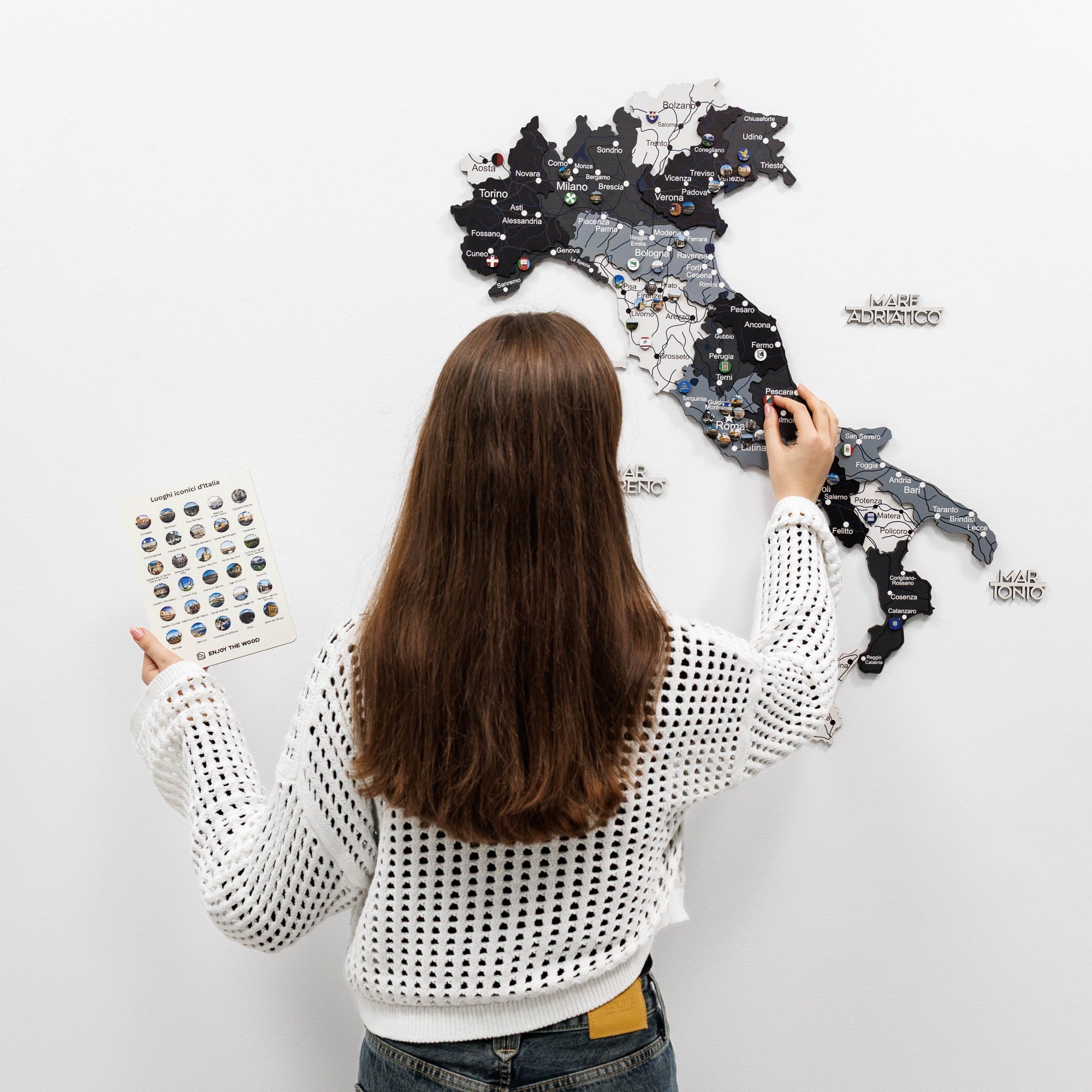 3D Italienkarte aus Holz – Nordik