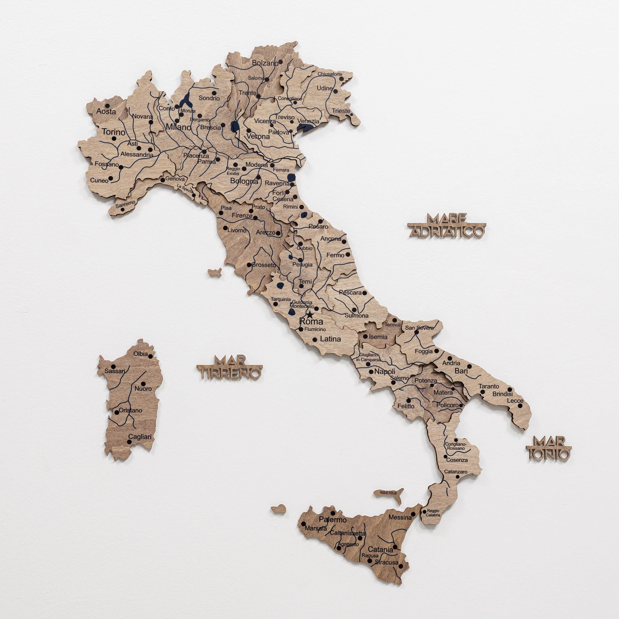 3D Wooden Map of Italy – Terra