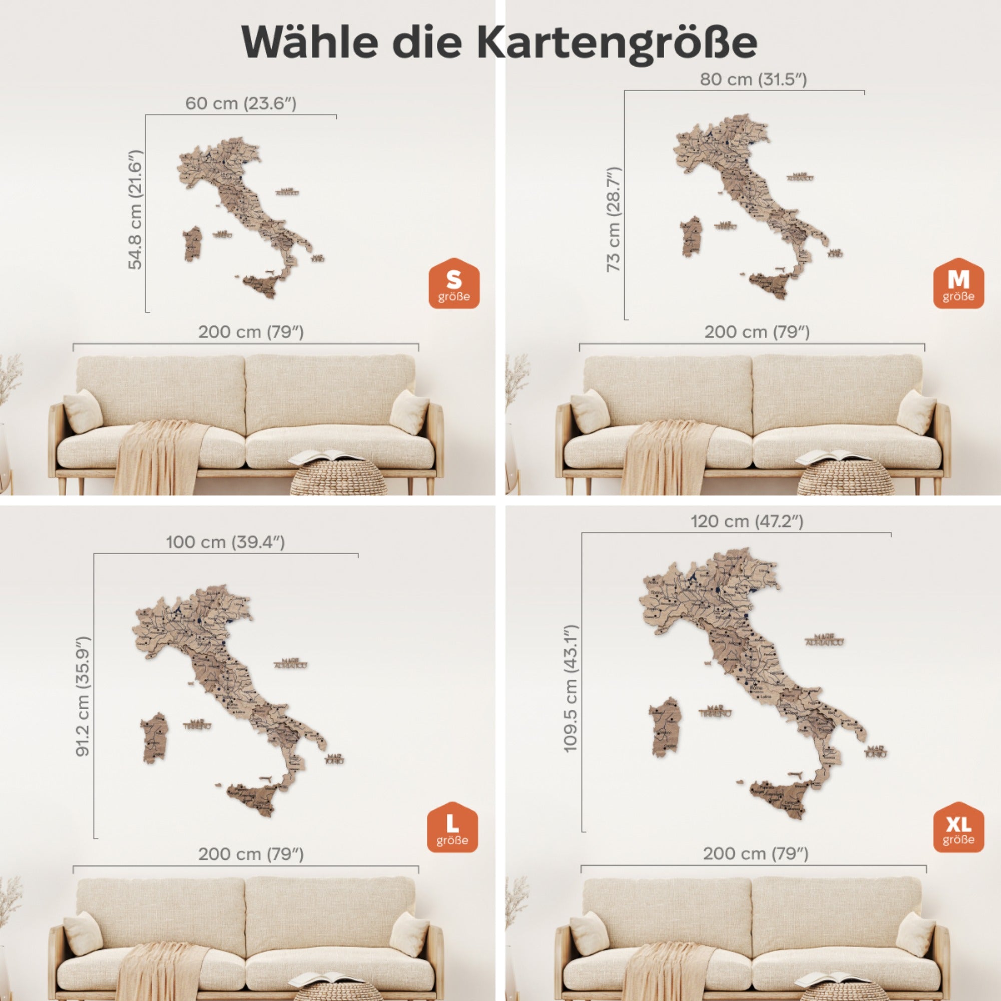 3D Wooden Map of Italy – Terra