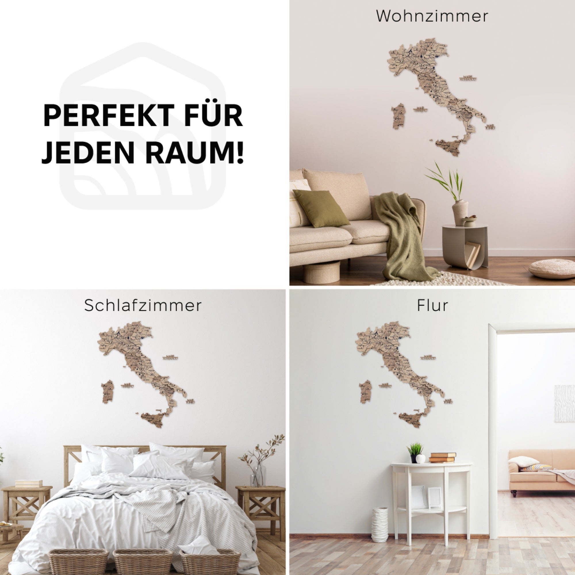 3D Wooden Map of Italy – Terra