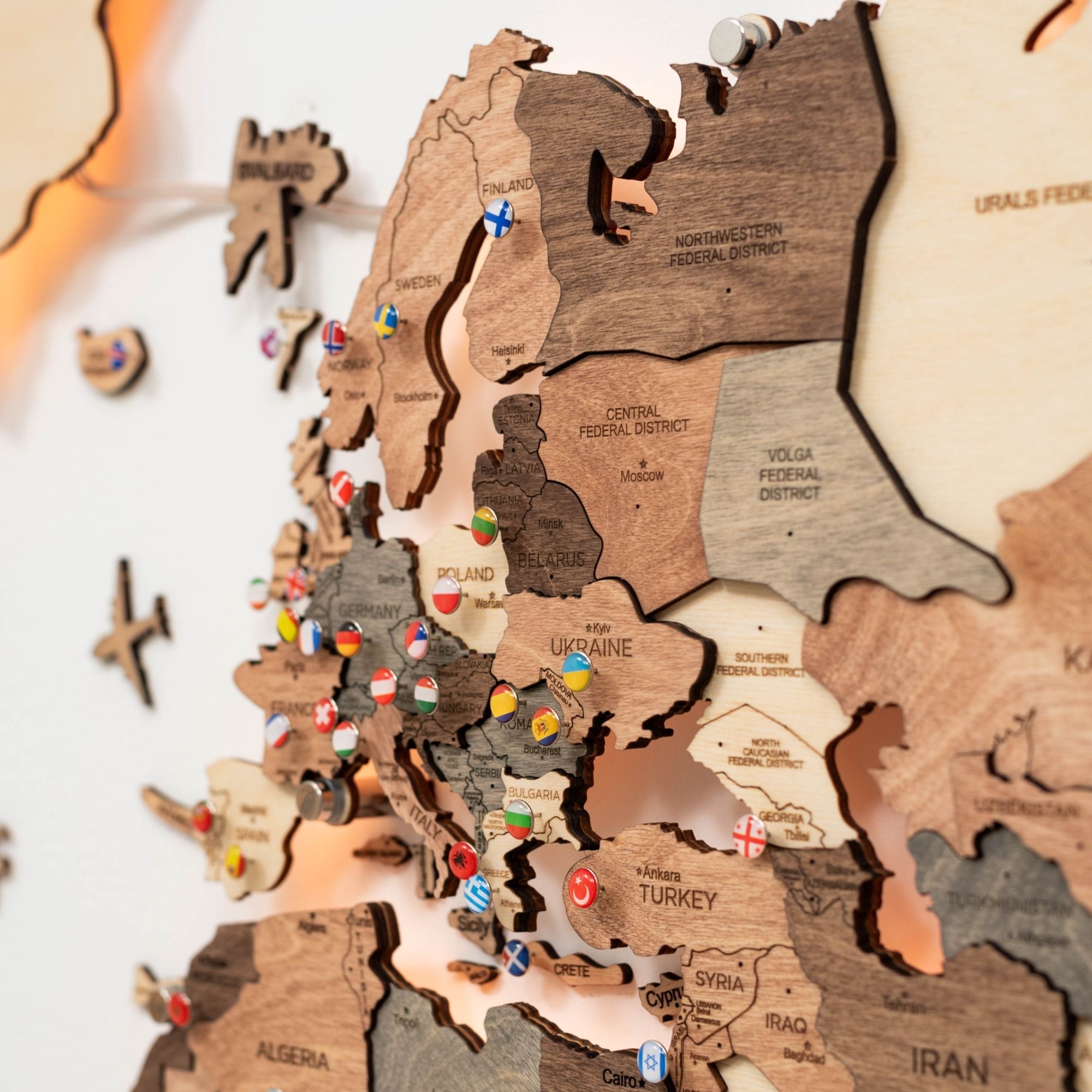 LED Multicolor map home decor