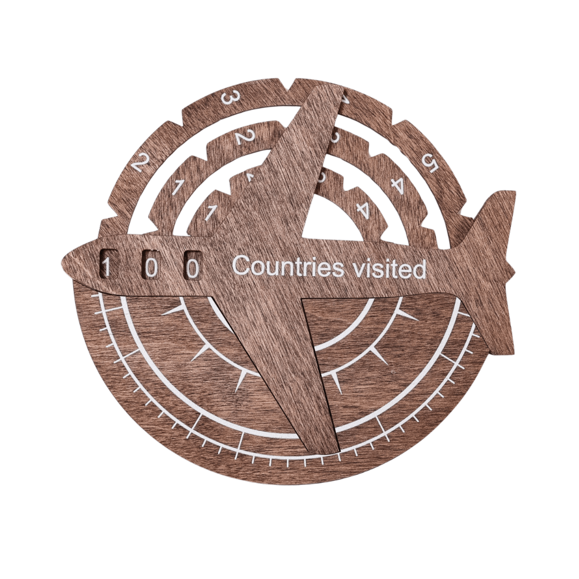 Reisetracker 3D Weltkarte aus Holz