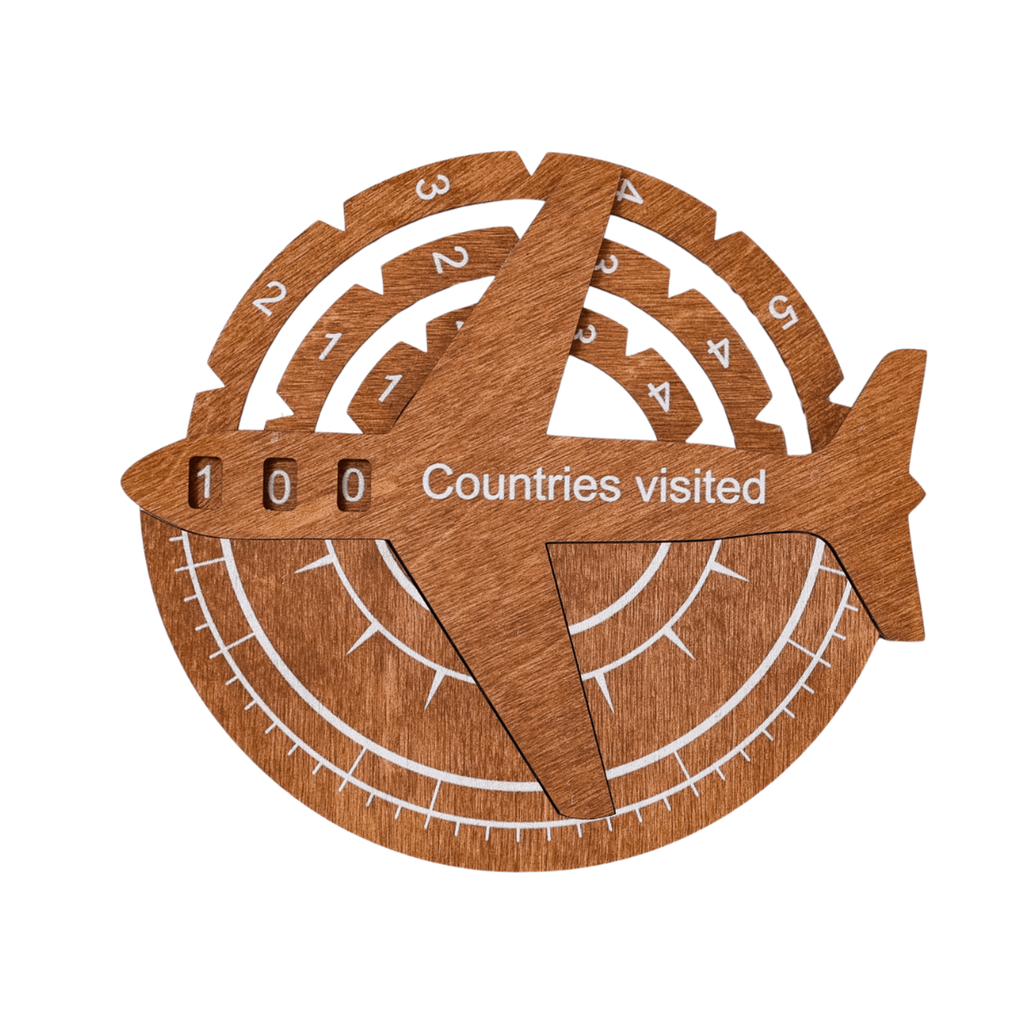 Reisetracker 3D Weltkarte aus Holz