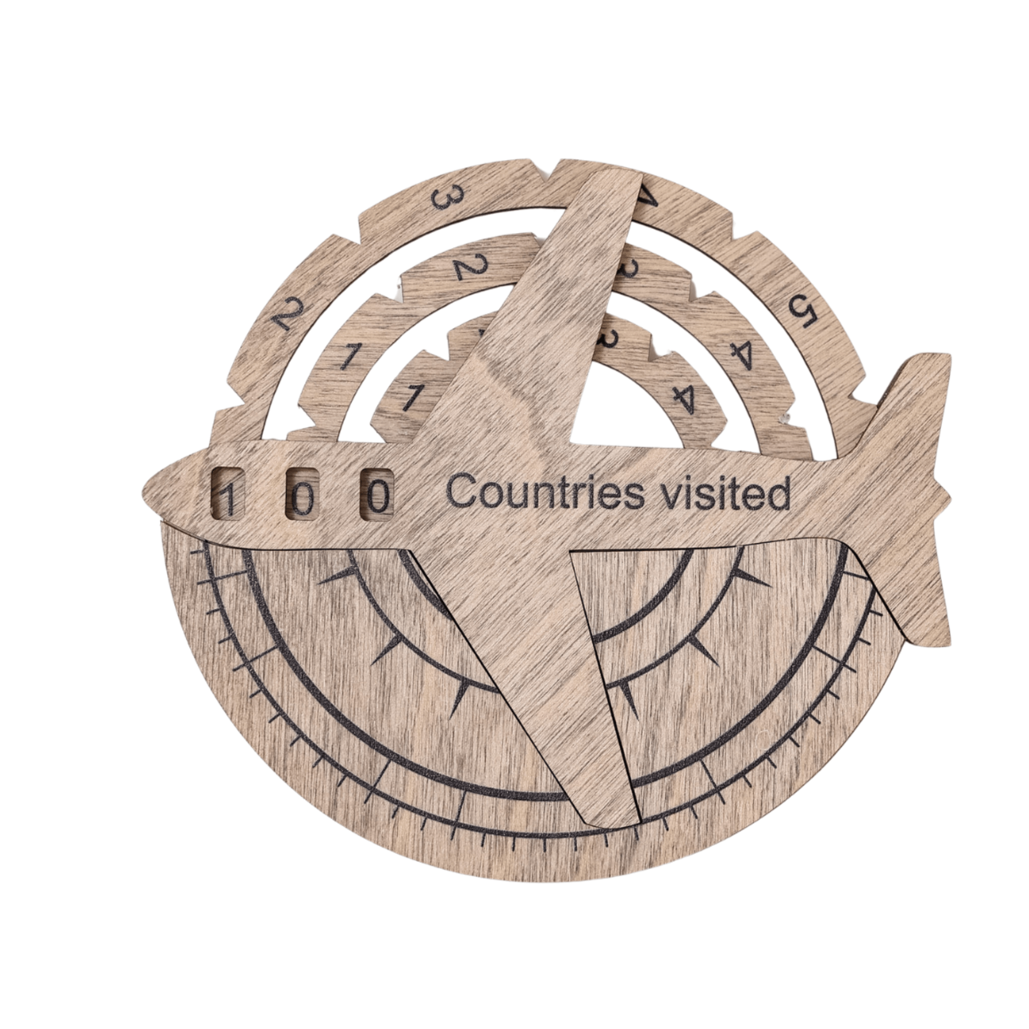 Reisetracker 3D Weltkarte aus Holz
