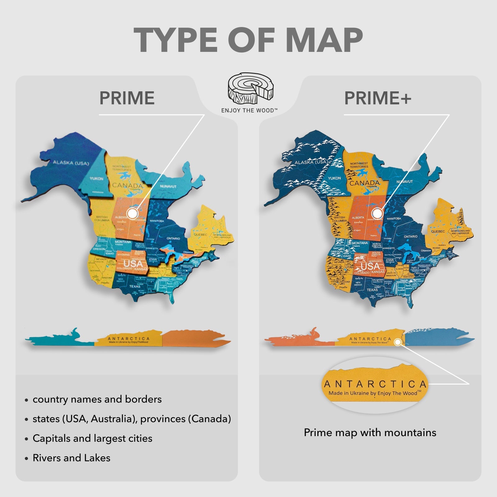 3D-LED / Luminous Holz-Weltkarte 3.0 – Indie