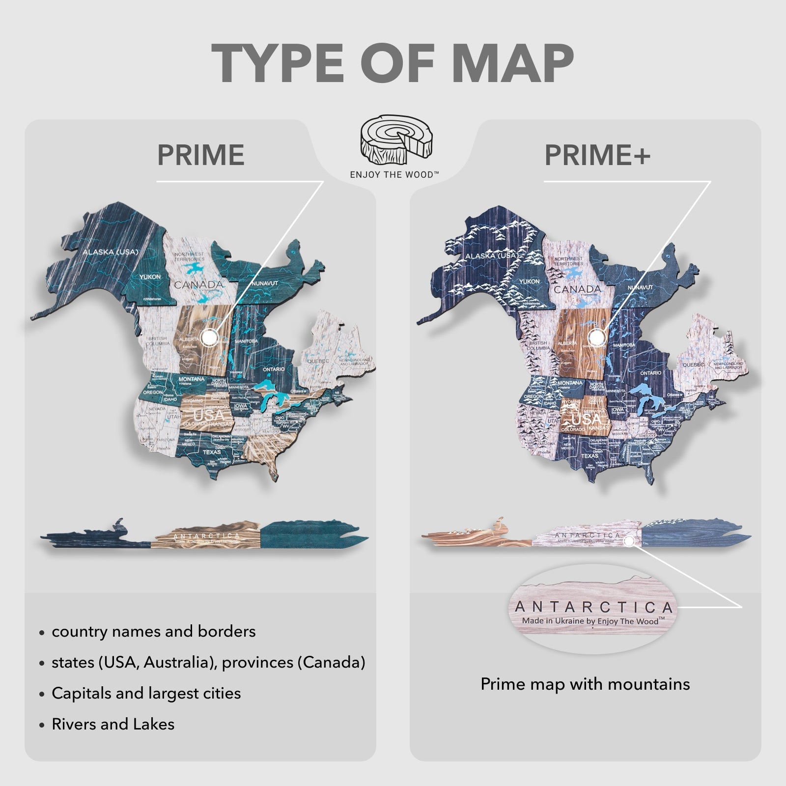 3D-LED / Luminous Holz-Weltkarte 3.0 – Mystery