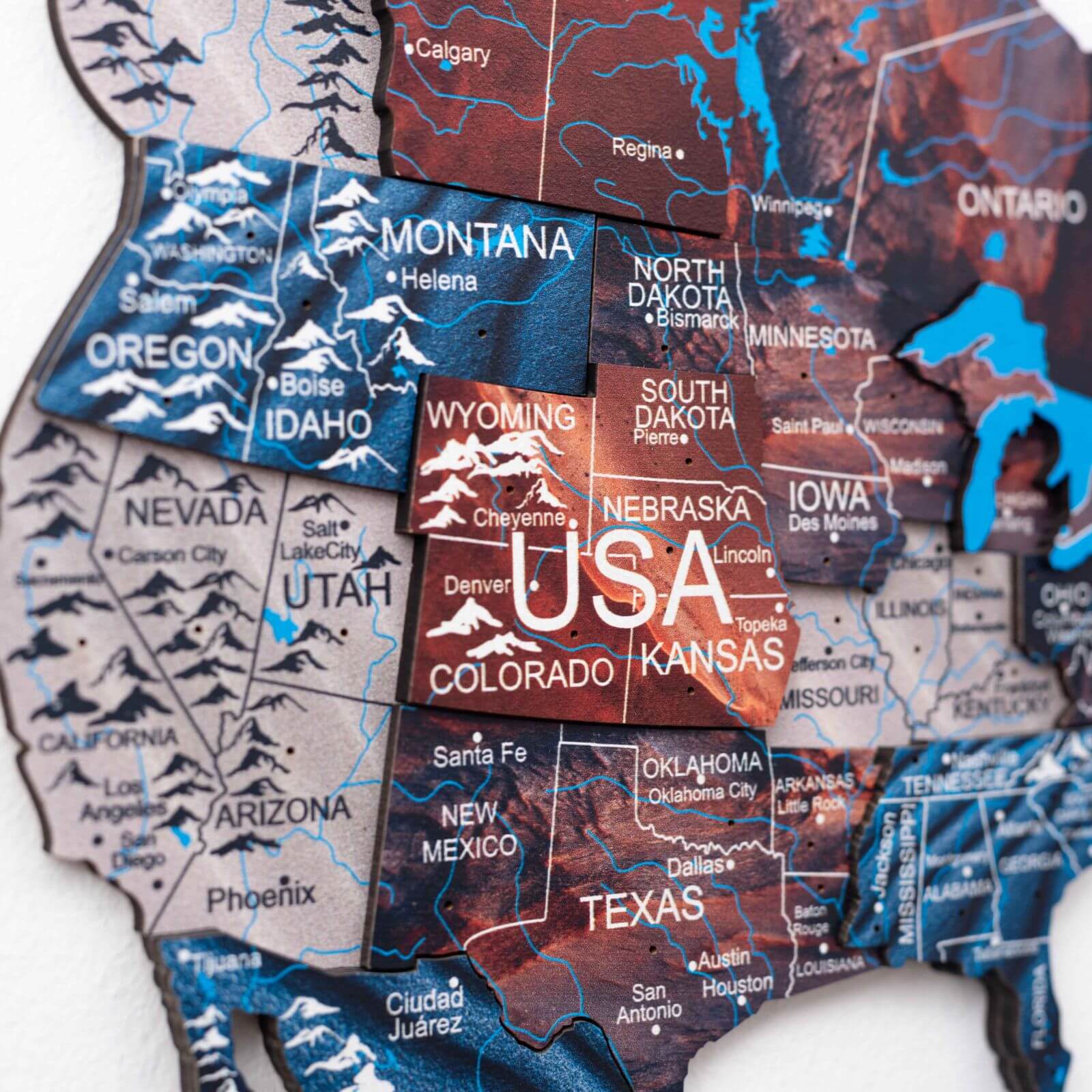 3D Holz-Weltkarte Dune