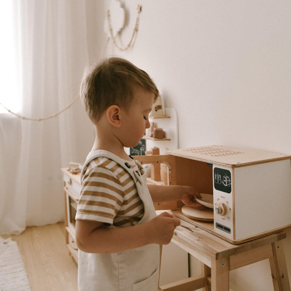 wooden microwave