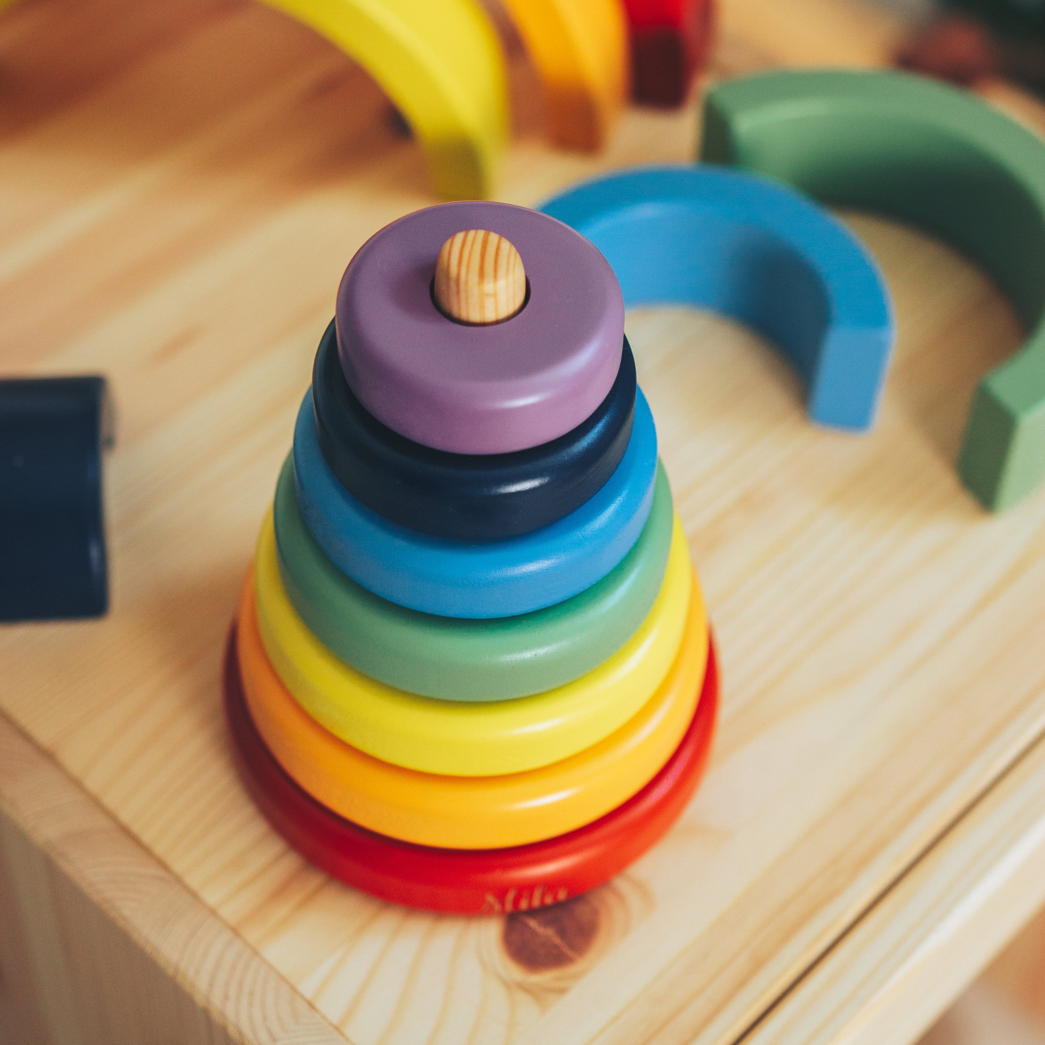 rainbow wooden stacker